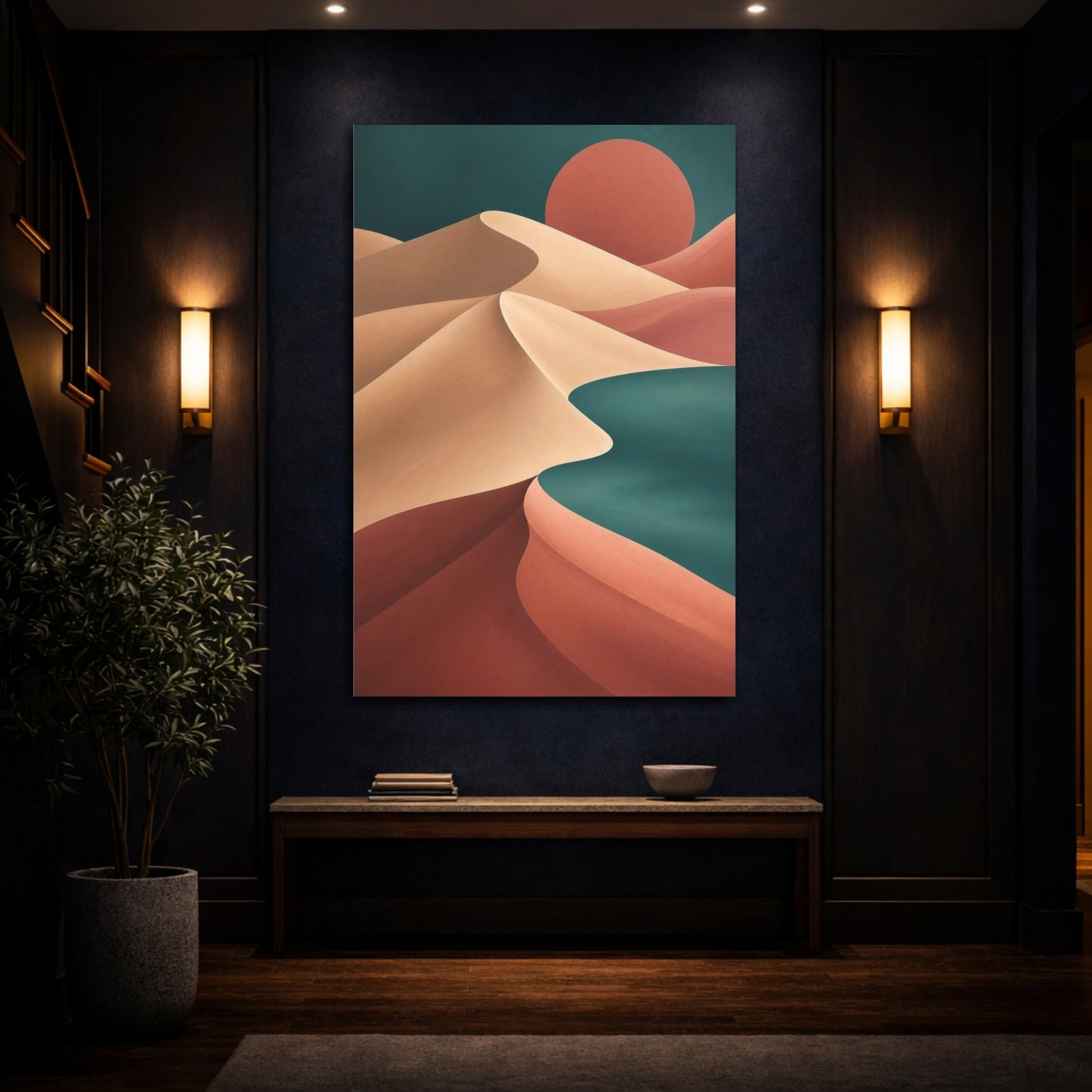 Mockup 4. Modern Sand Dunes shown as canvas print