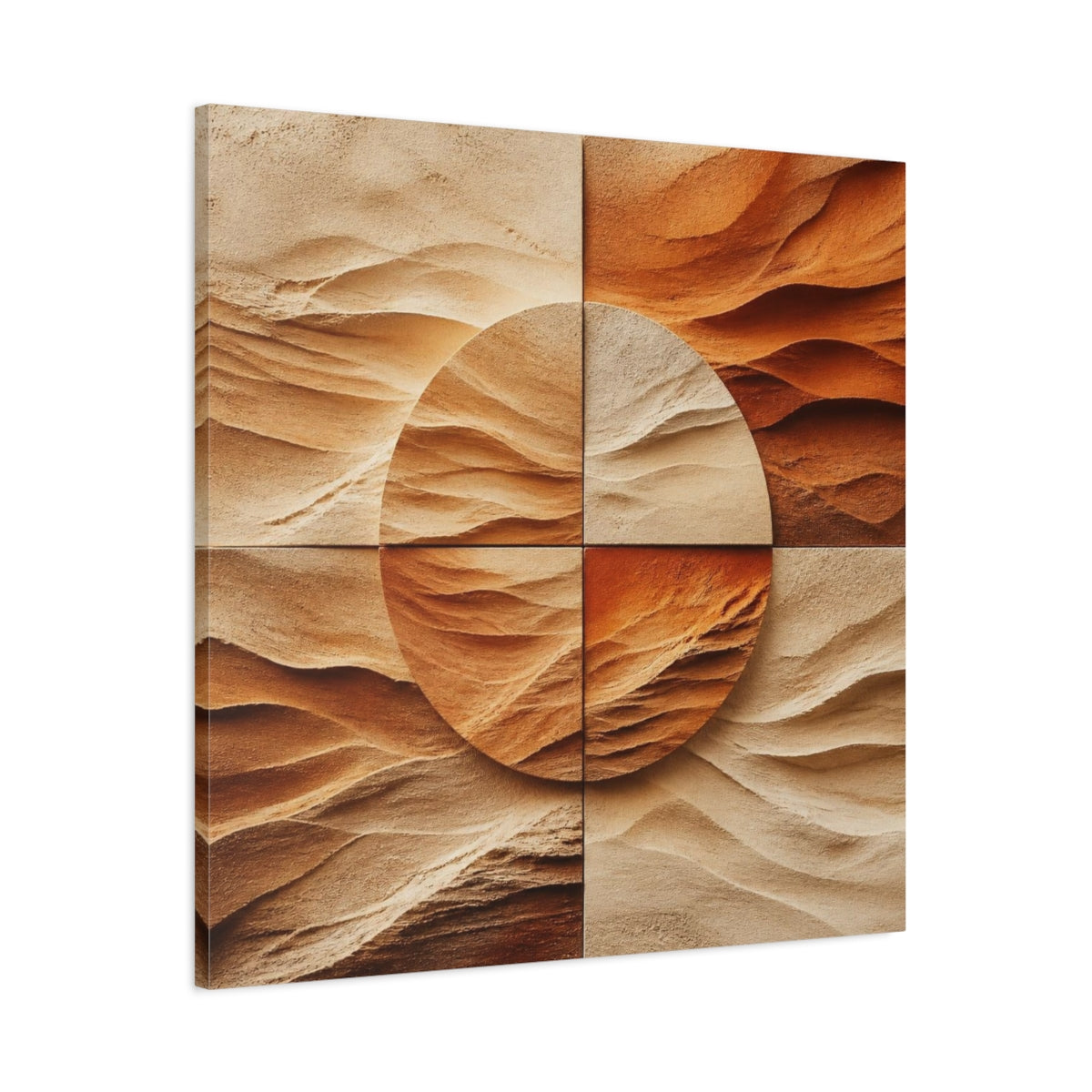 Main Mockup. Modern Sandstone Circle shown as canvas print