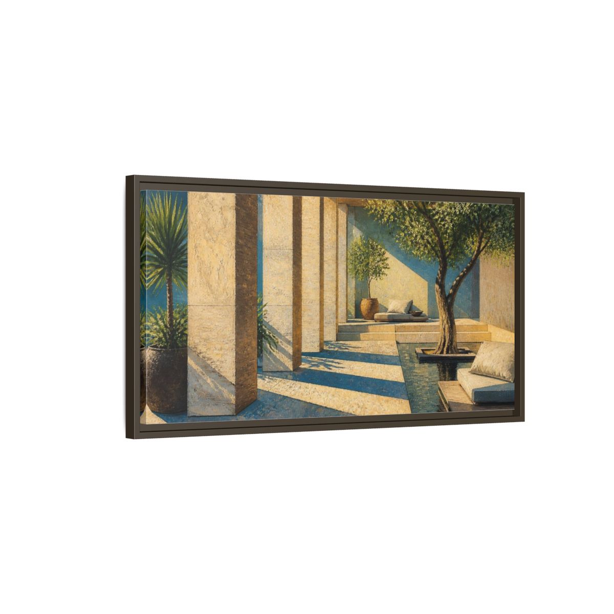 Main Mockup. Modern Sandstone Columns shown as framed canvas print