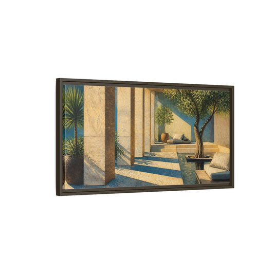 Main Mockup. Modern Sandstone Columns shown as framed canvas print