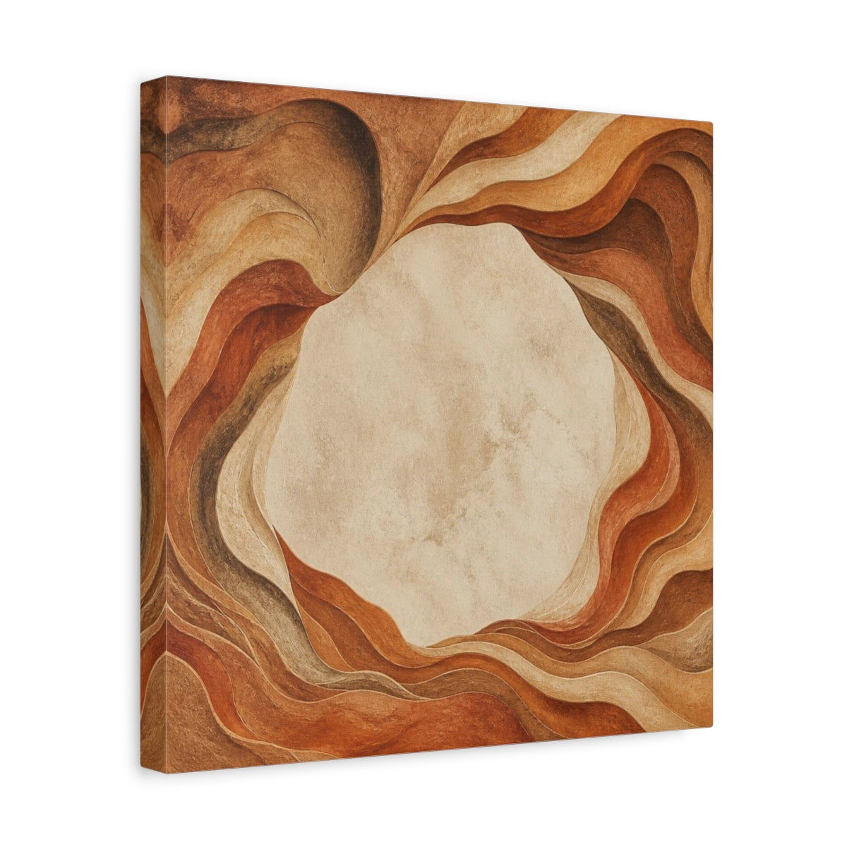 Side Mockup 7. Modern Sandstone Waves shown as canvas print