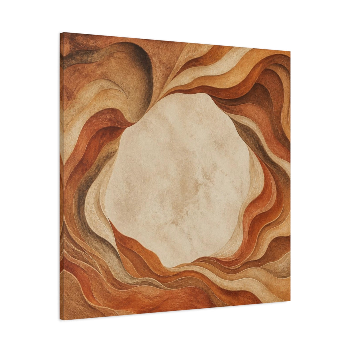 Side Mockup 1. Modern Sandstone Waves shown as canvas print