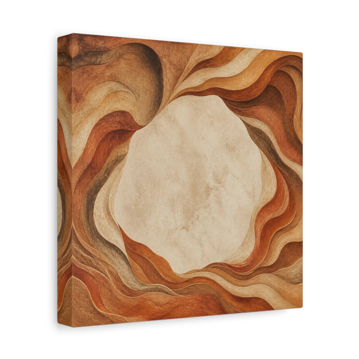 Side Mockup 9. Modern Sandstone Waves shown as canvas print