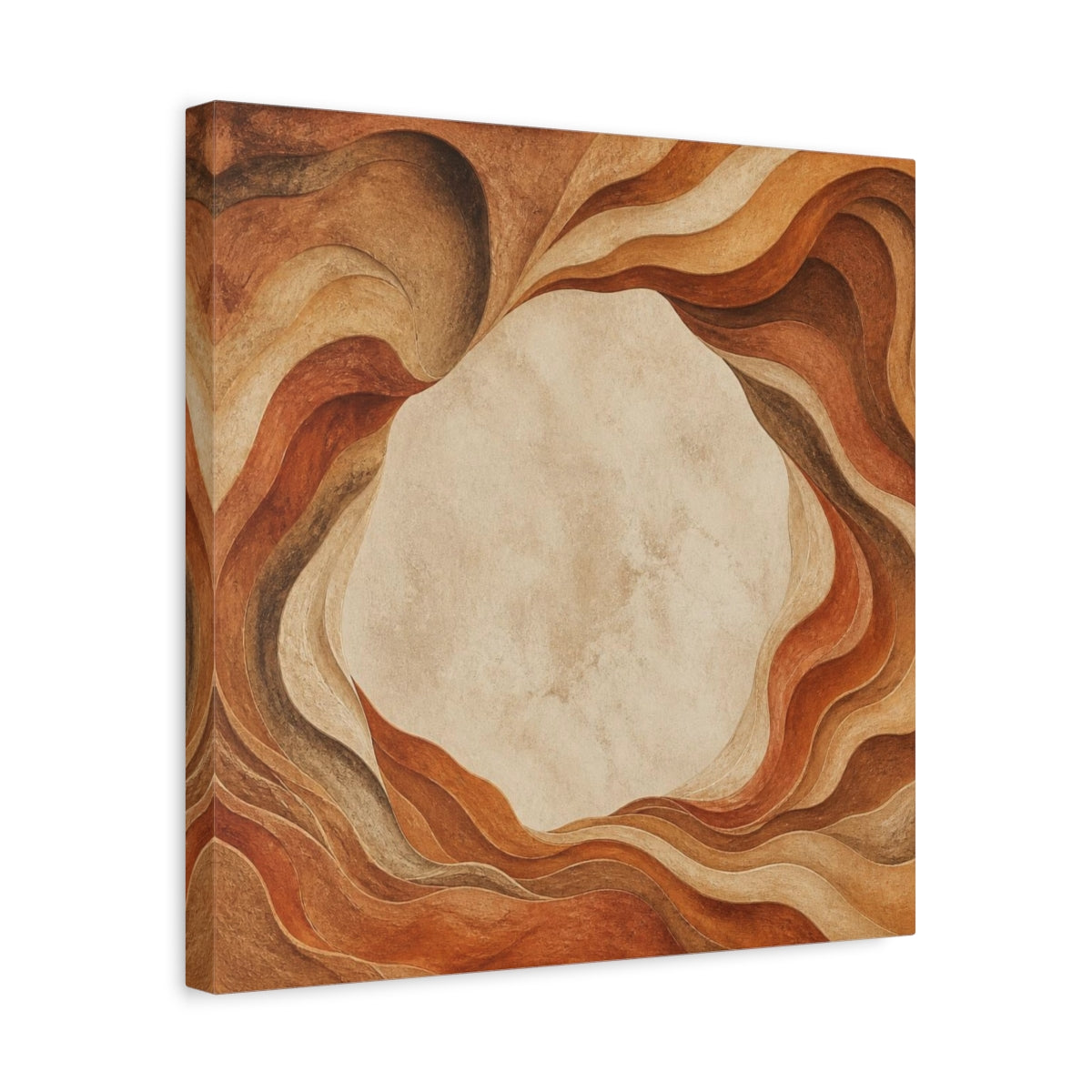 Side Mockup 6. Modern Sandstone Waves shown as canvas print