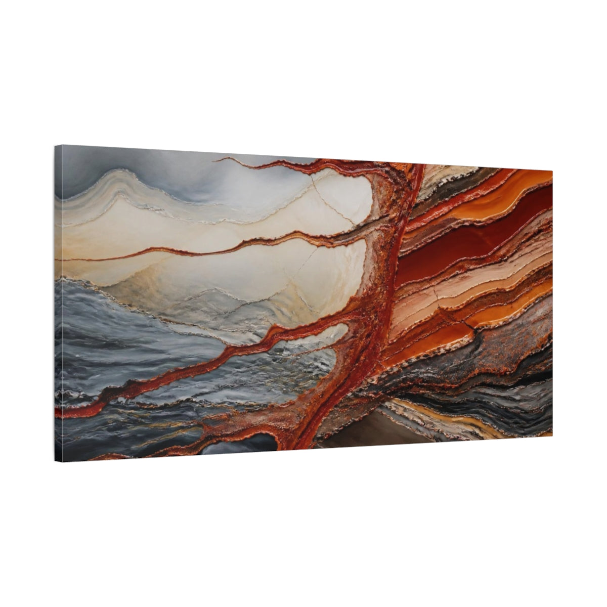 Main Mockup. Modern Sediment Layers shown as canvas print