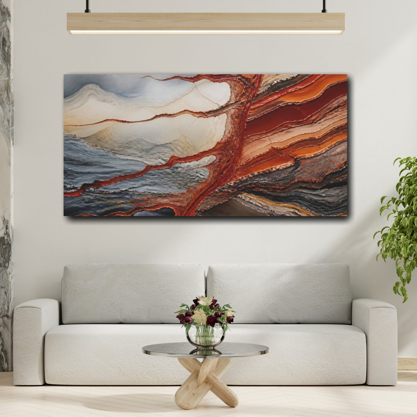 Mockup 2. Modern Sediment Layers shown as canvas print