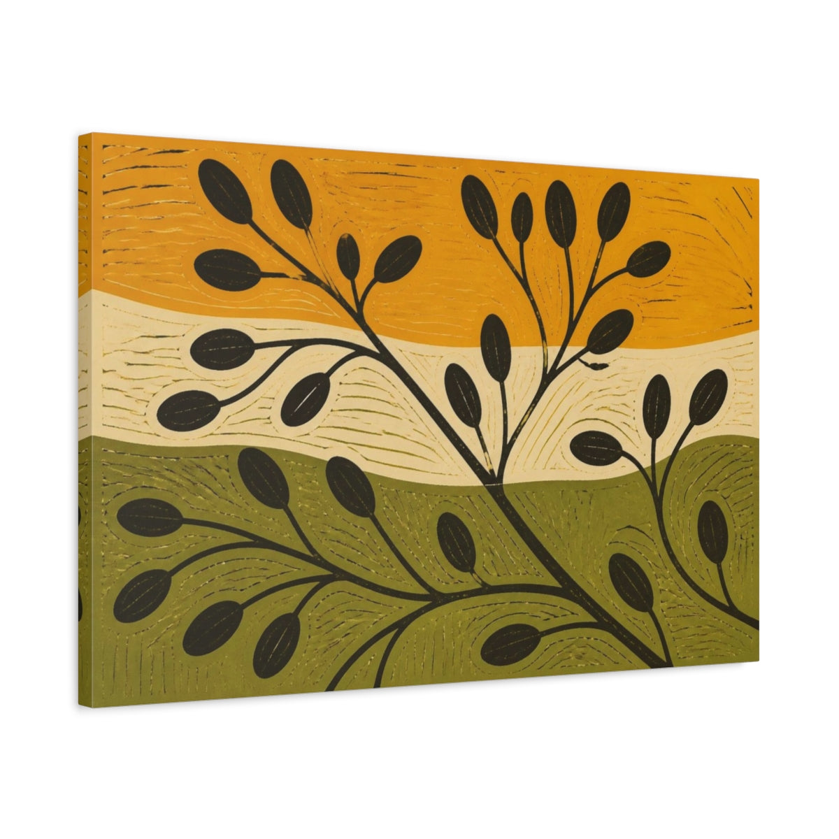Side Mockup 2. Modern Seed Heads shown as canvas print