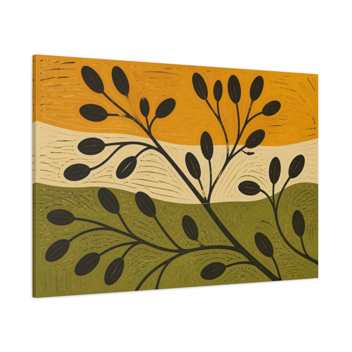 Side Mockup 1. Modern Seed Heads shown as canvas print