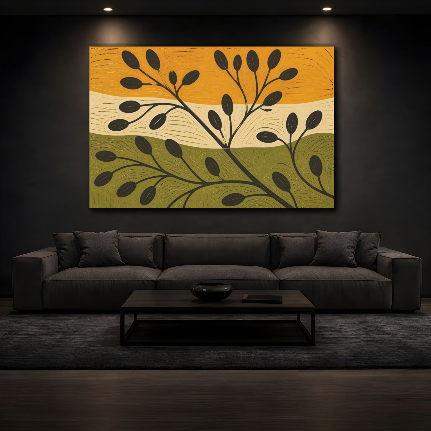 Mockup 3. Modern Seed Heads shown as canvas print