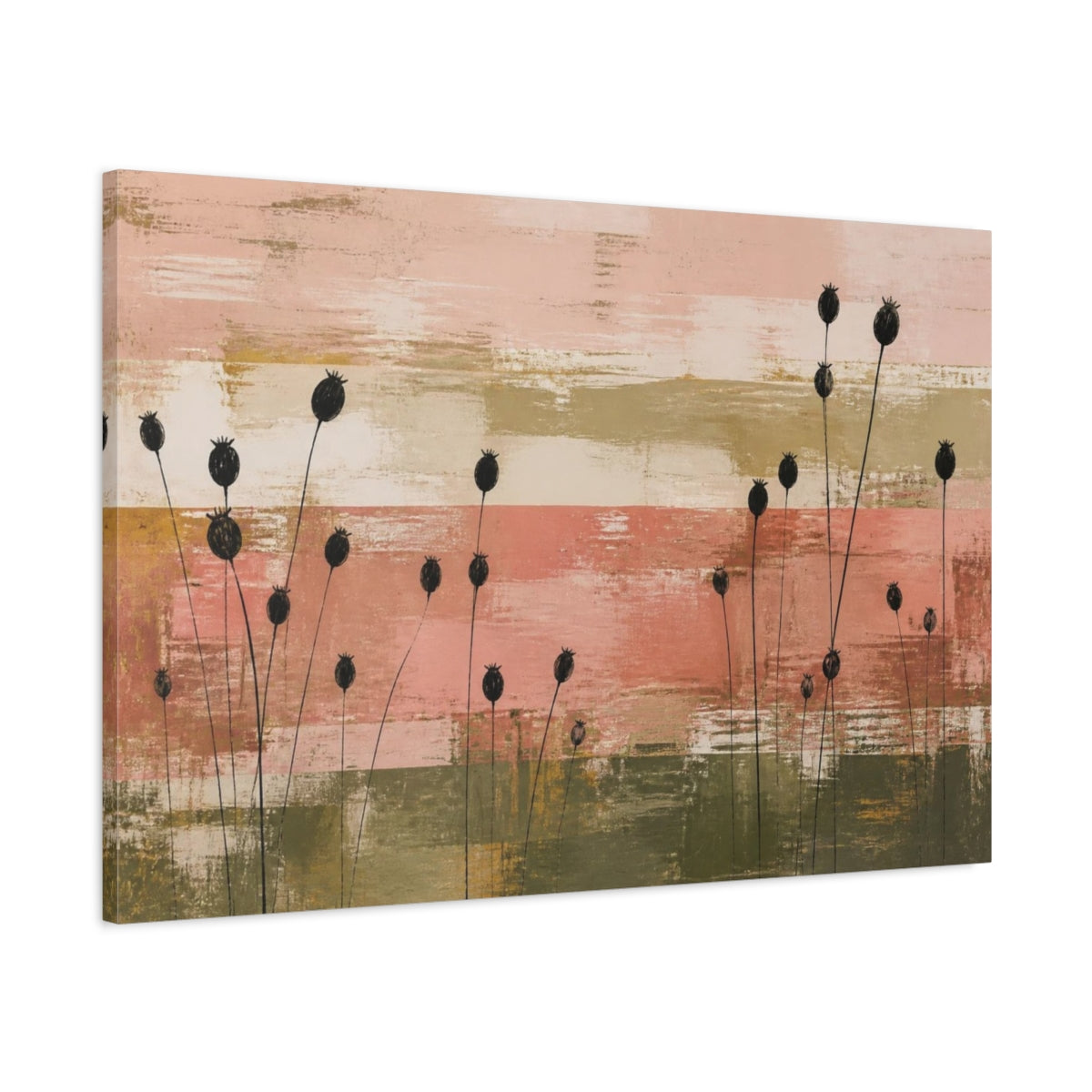 Main Mockup. Modern Seed Pod Silhouettes shown as canvas print