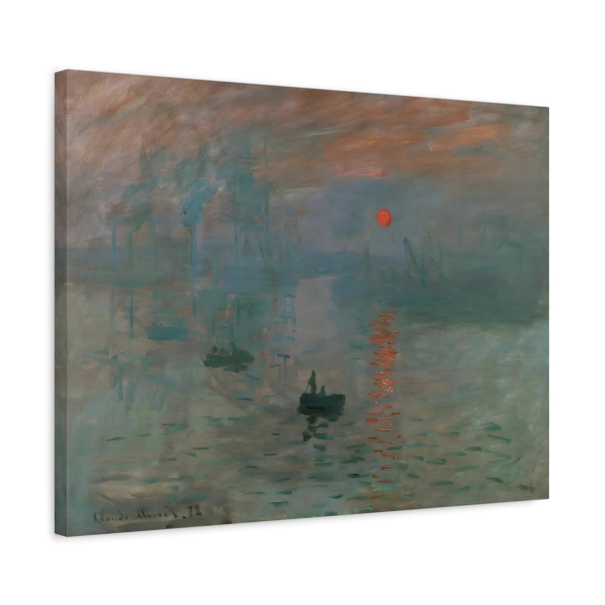 Modern Sunrise Canvas Wall Art Print - Famous Contemporary Monet Reproduction Prints