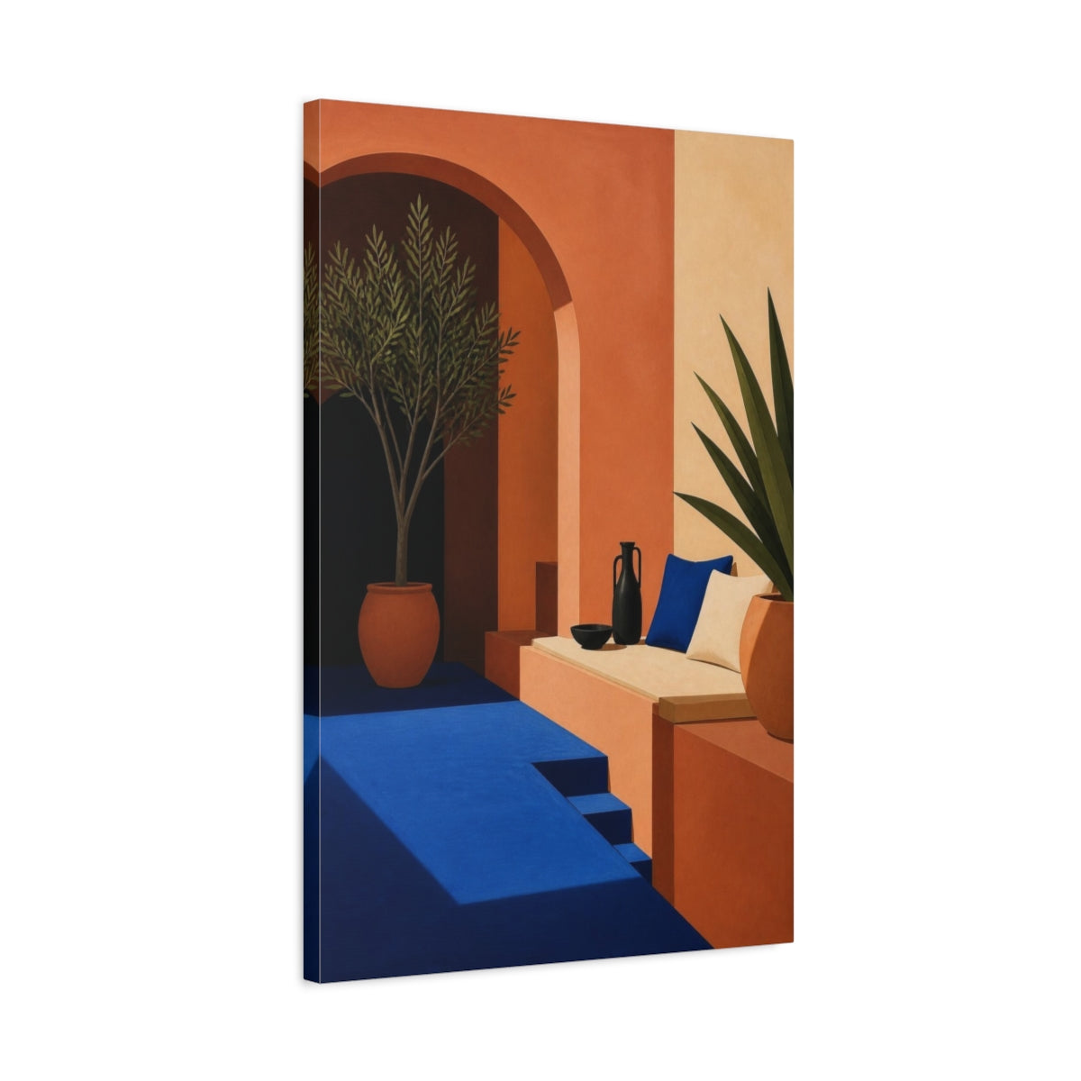 Side Mockup 2. Modern Terracotta Arch shown as canvas print