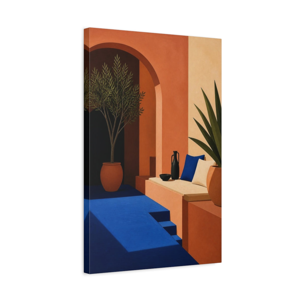 Side Mockup 3. Modern Terracotta Arch shown as canvas print