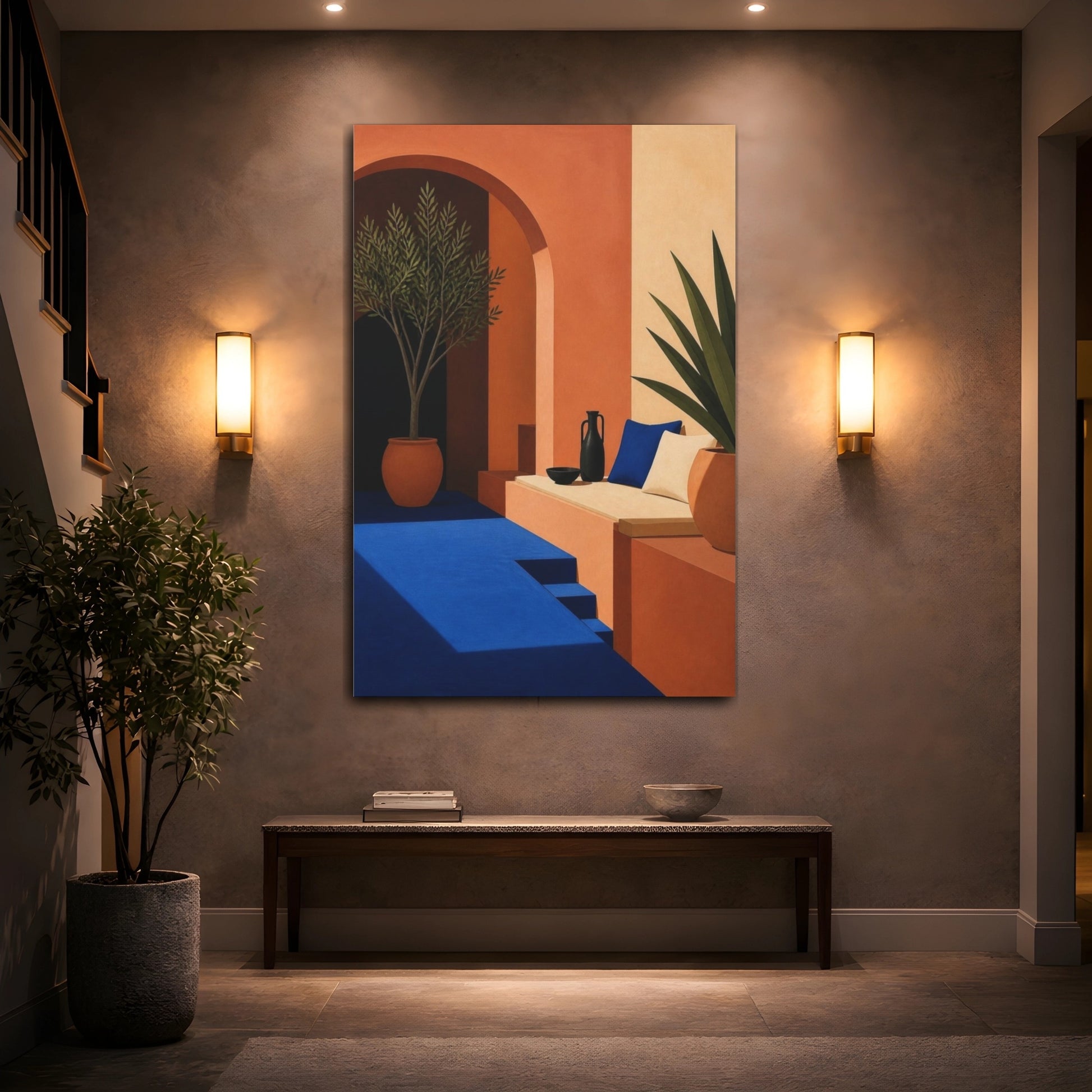 Mockup 2. Modern Terracotta Arch shown as canvas print