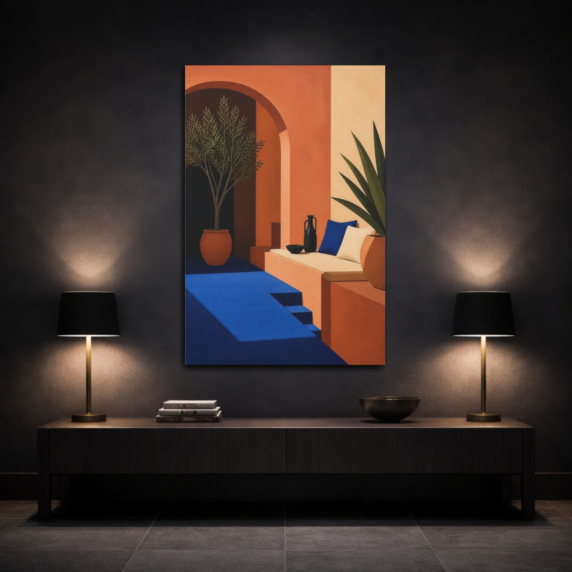 Mockup 3. Modern Terracotta Arch shown as canvas print