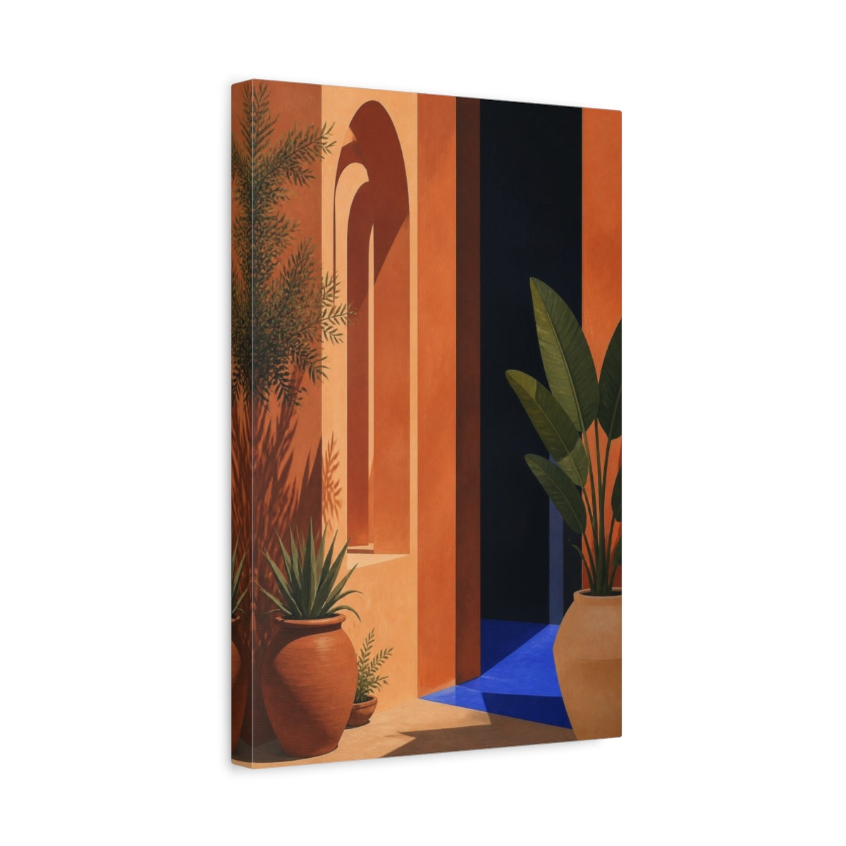 Side Mockup 4. Modern Terracotta Archway shown as canvas print