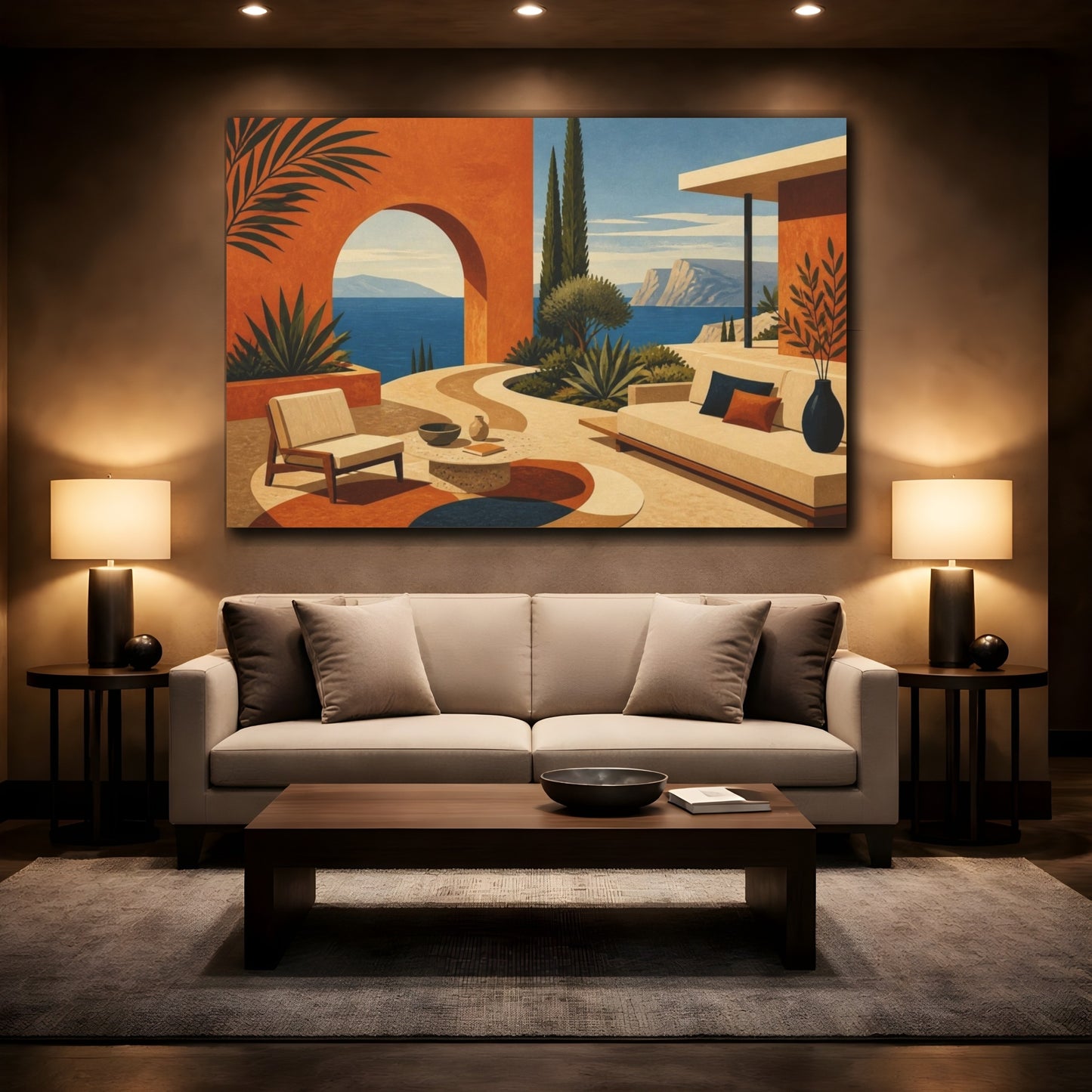Mockup 2. Modern Terracotta Archway shown as canvas print