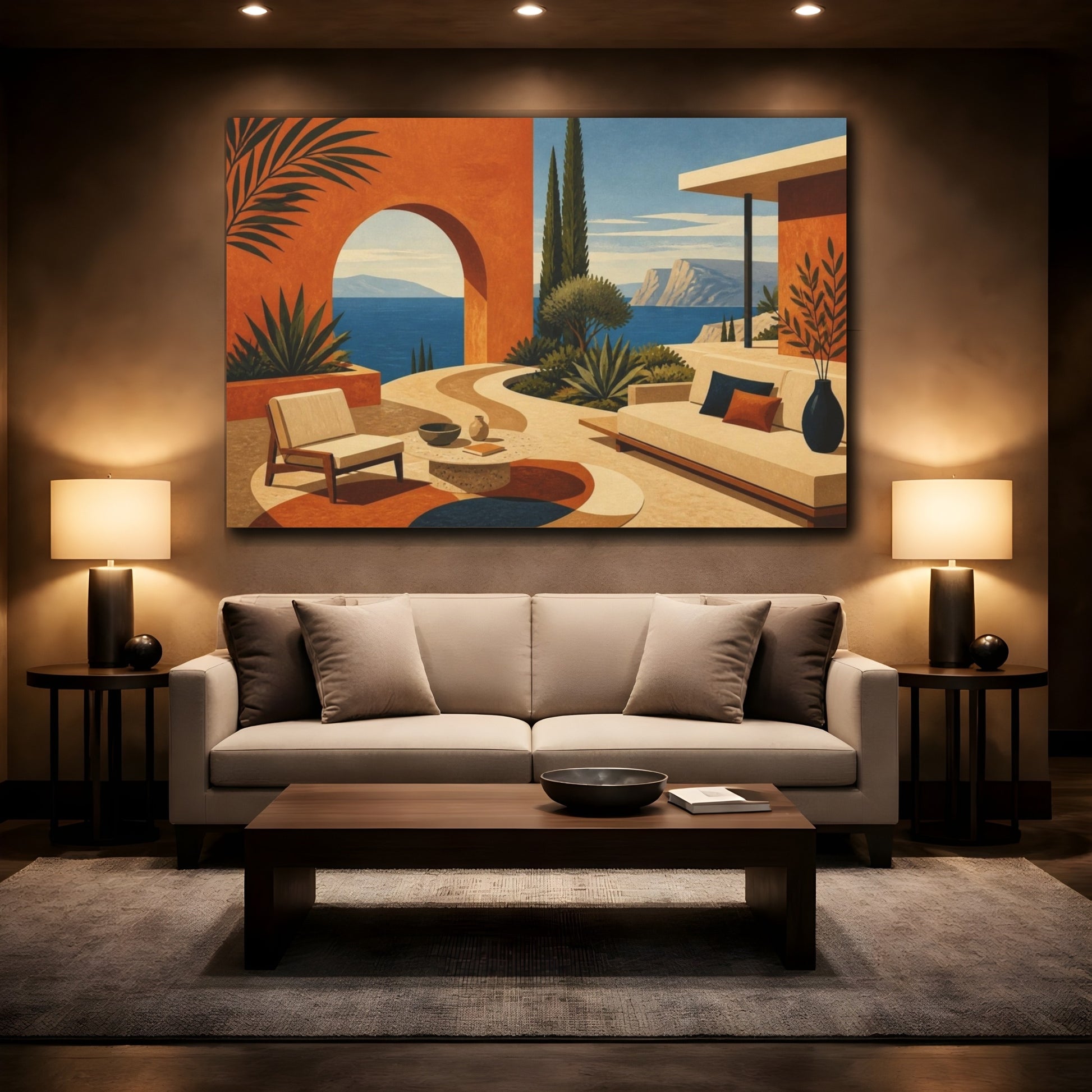 Mockup 2. Modern Terracotta Archway shown as canvas print
