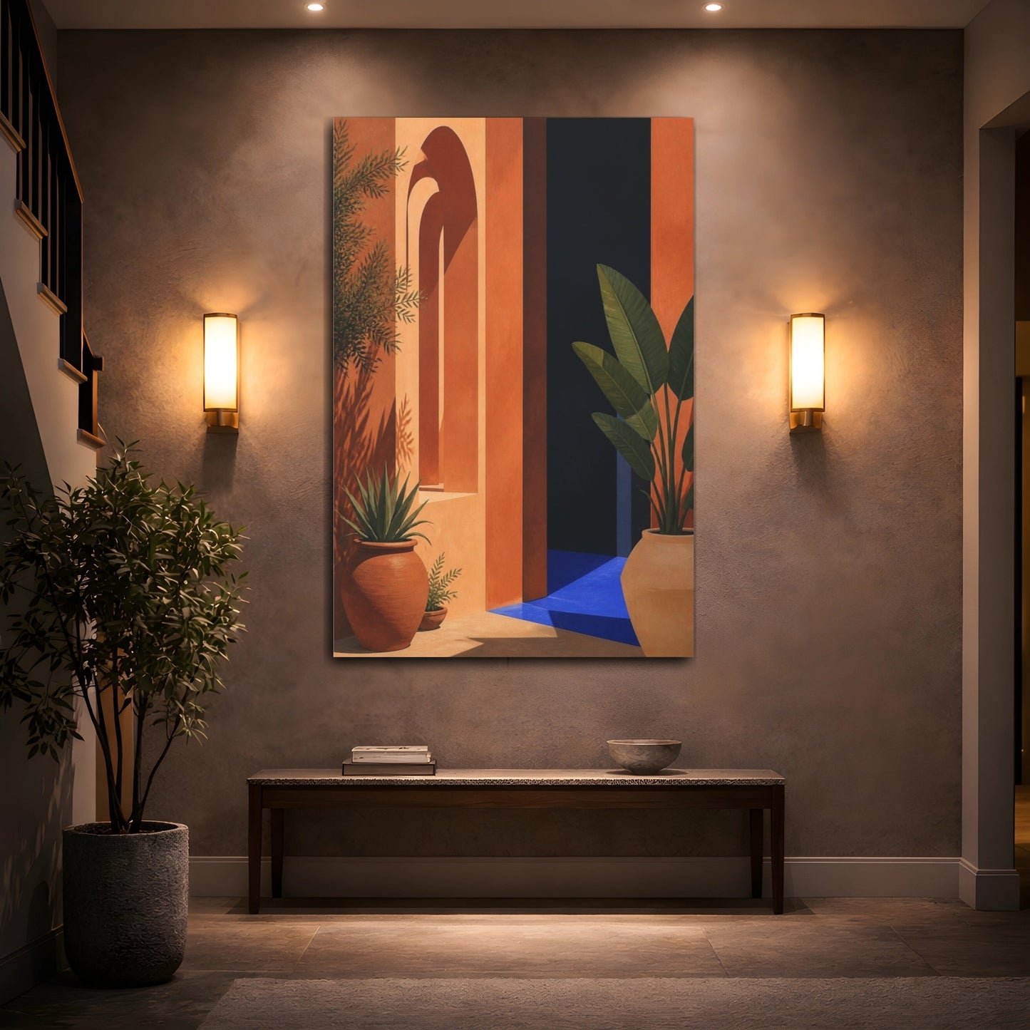 Mockup 2. Modern Terracotta Archway shown as canvas print