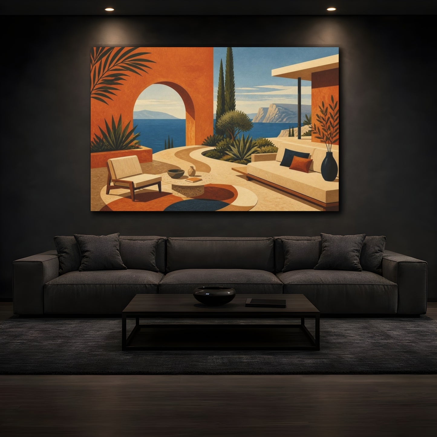 Mockup 3. Modern Terracotta Archway shown as canvas print