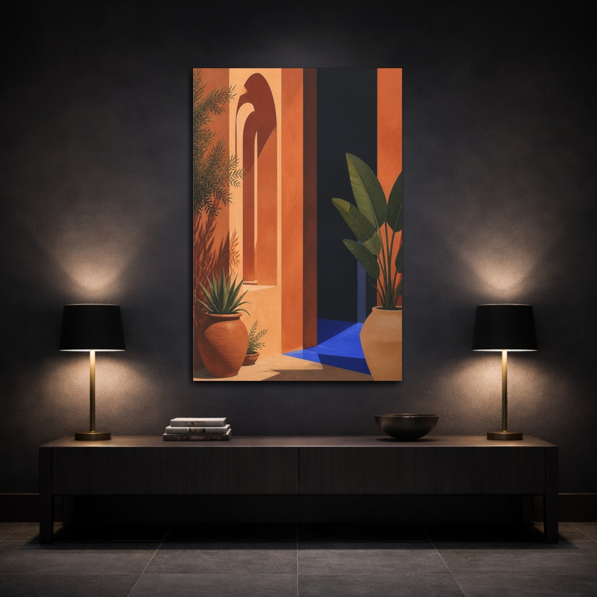 Mockup 3. Modern Terracotta Archway shown as canvas print