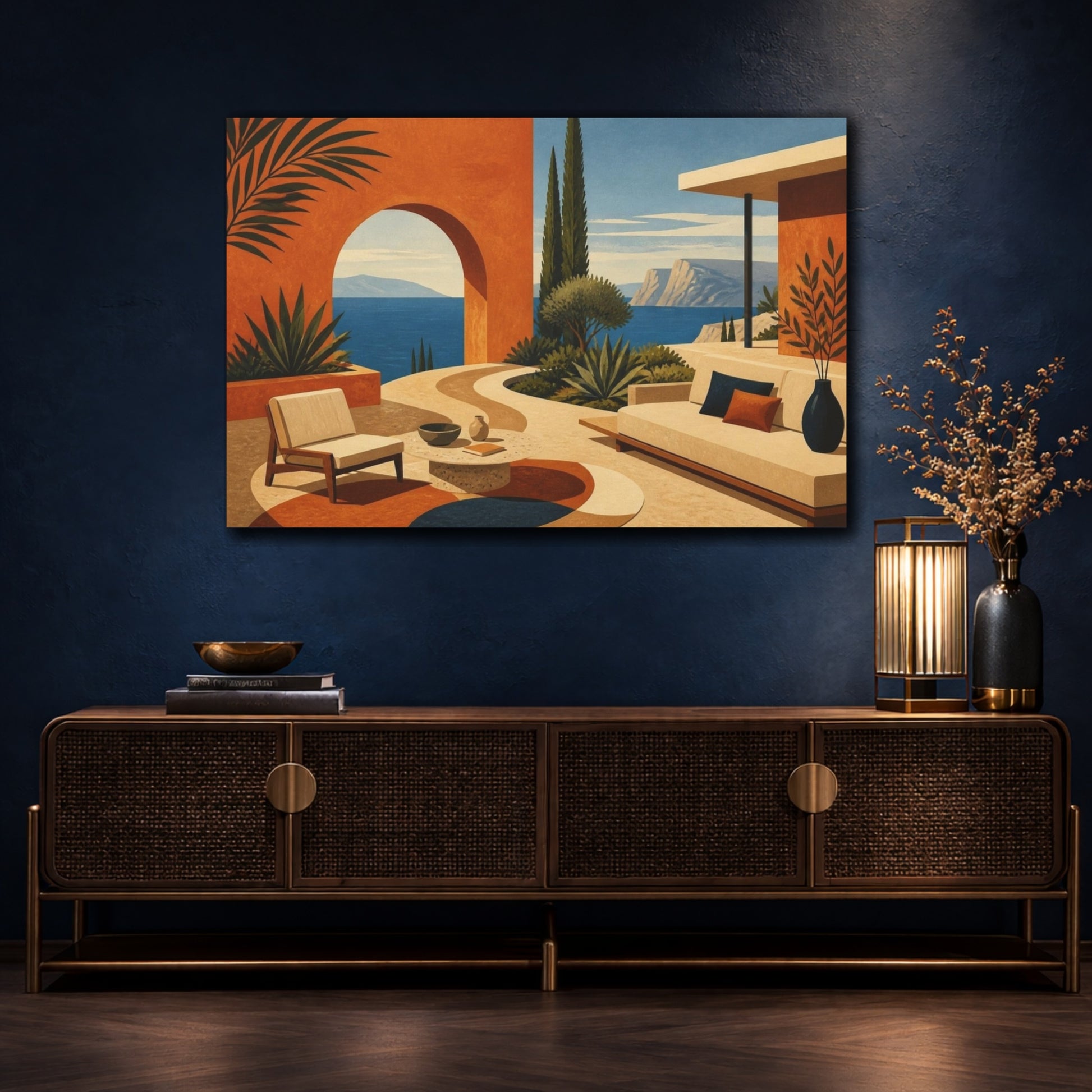Mockup 4. Modern Terracotta Archway shown as canvas print