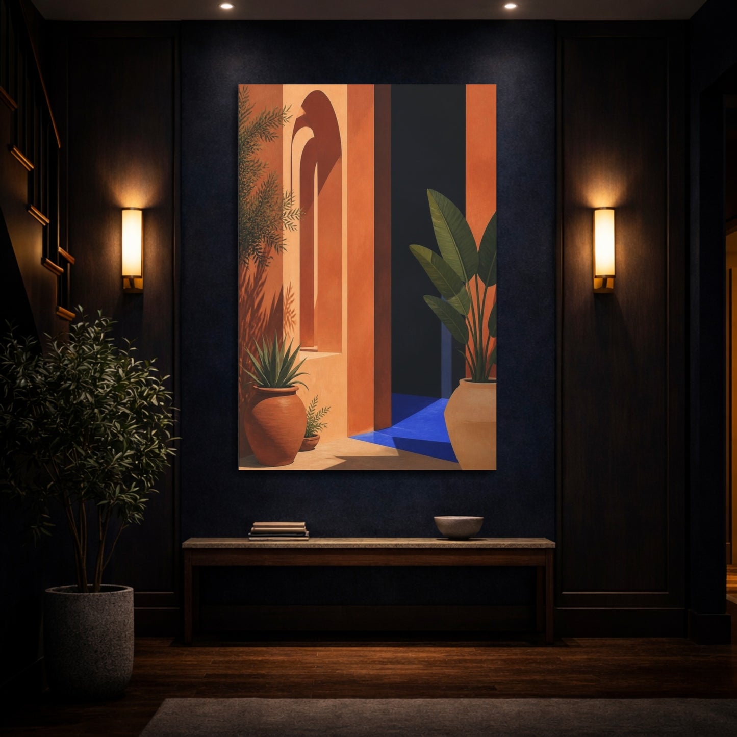 Mockup 4. Modern Terracotta Archway shown as canvas print