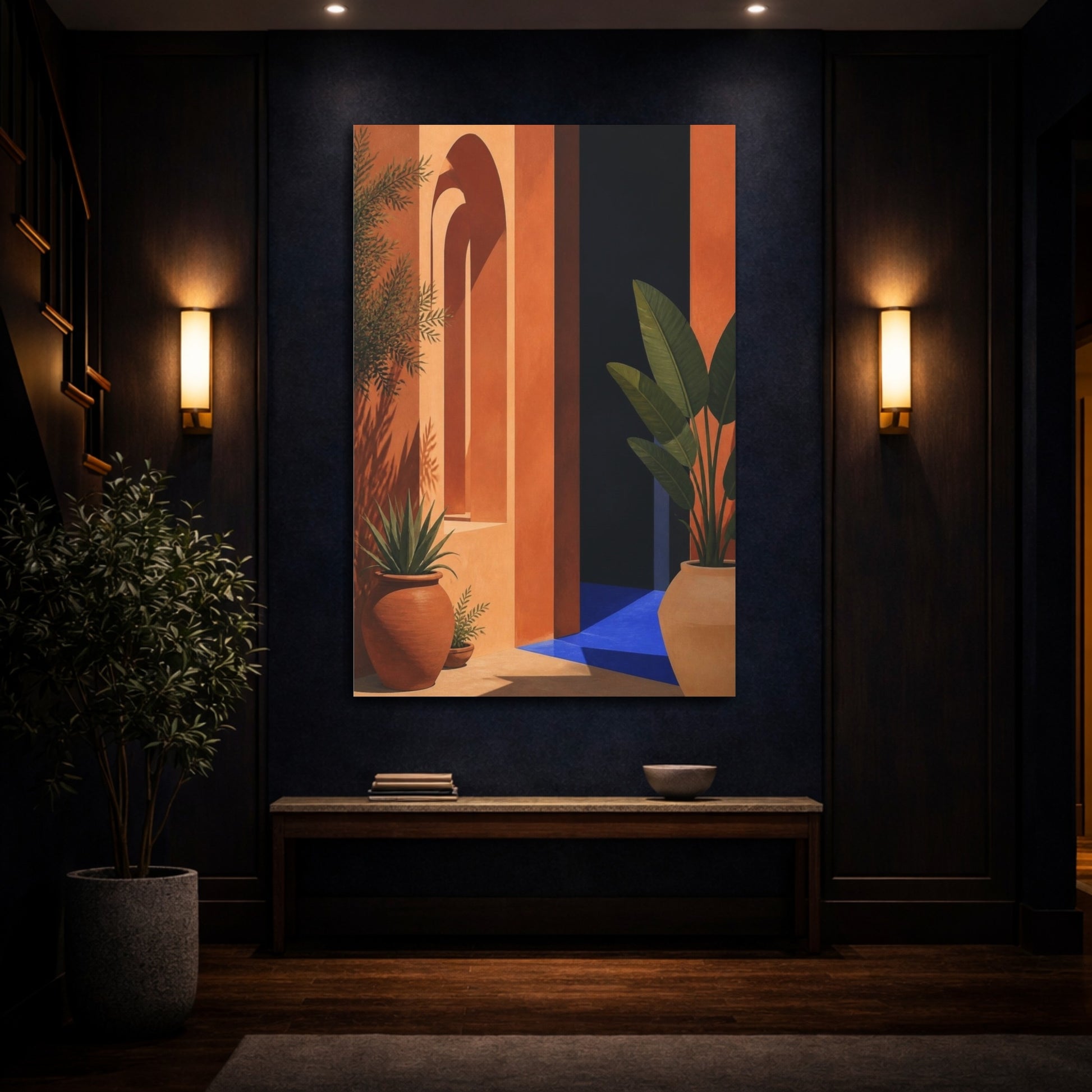 Mockup 4. Modern Terracotta Archway shown as canvas print