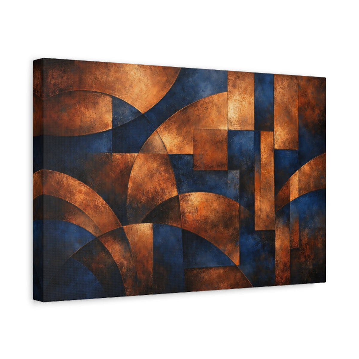 Abstract Copper Blue Art Canvas Wall Art - YesArtYes