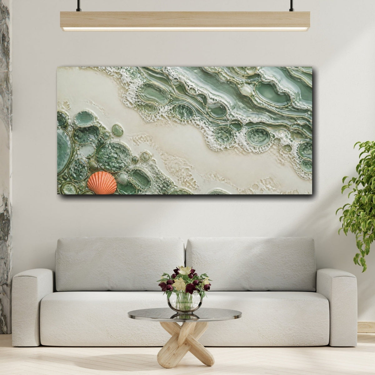 Modern Tidal Pools Canvas Print Wall Art – Living Room Decor, Above Console Table - YesArtYes