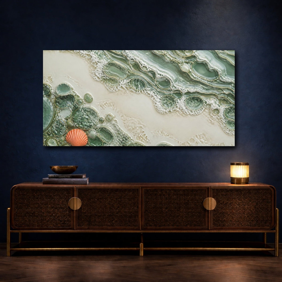 Modern Tidal Pools Canvas Print Wall Art – Living Room Decor, Above Console Table - YesArtYes