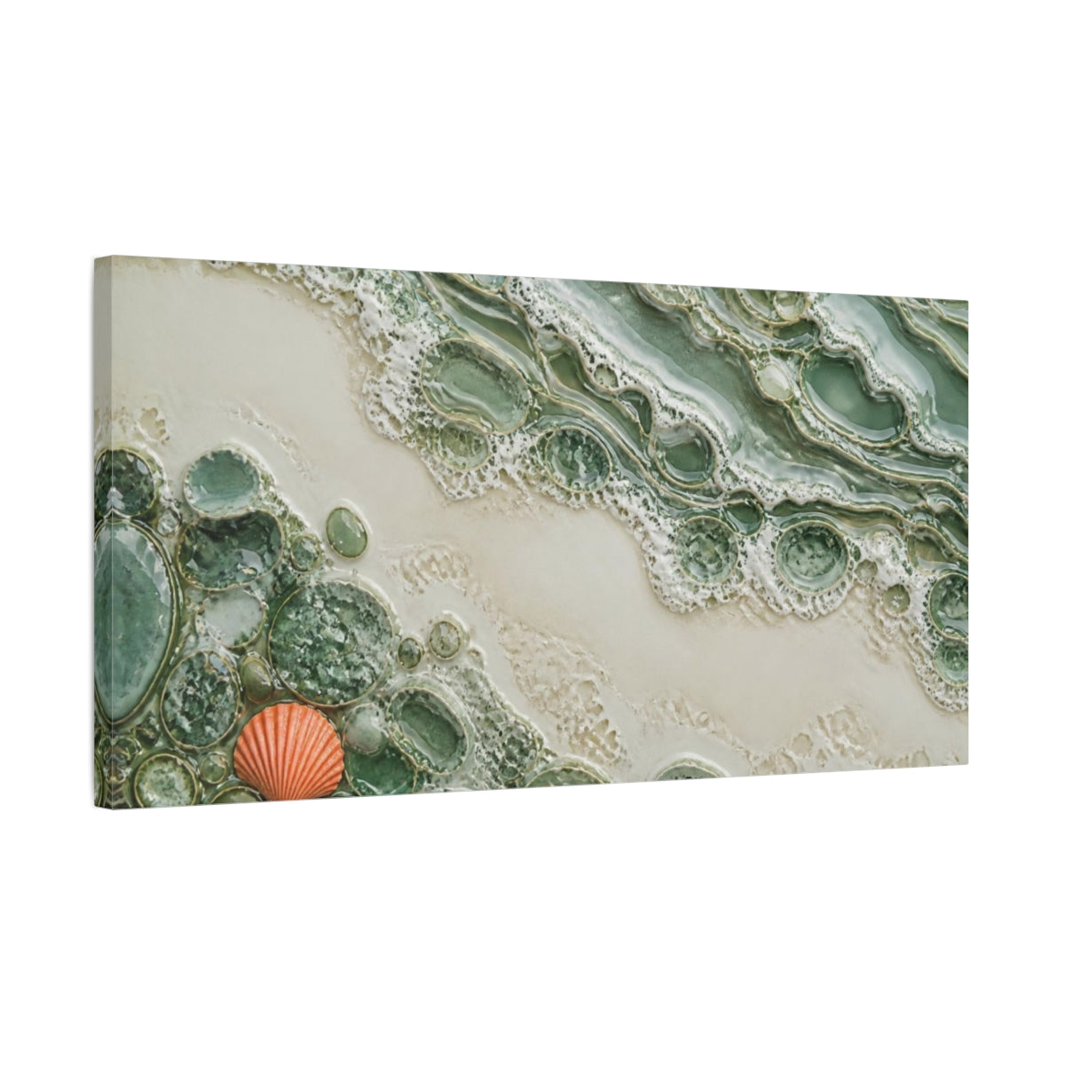 Side Mockup 1. Modern Tidal Pools shown as canvas print