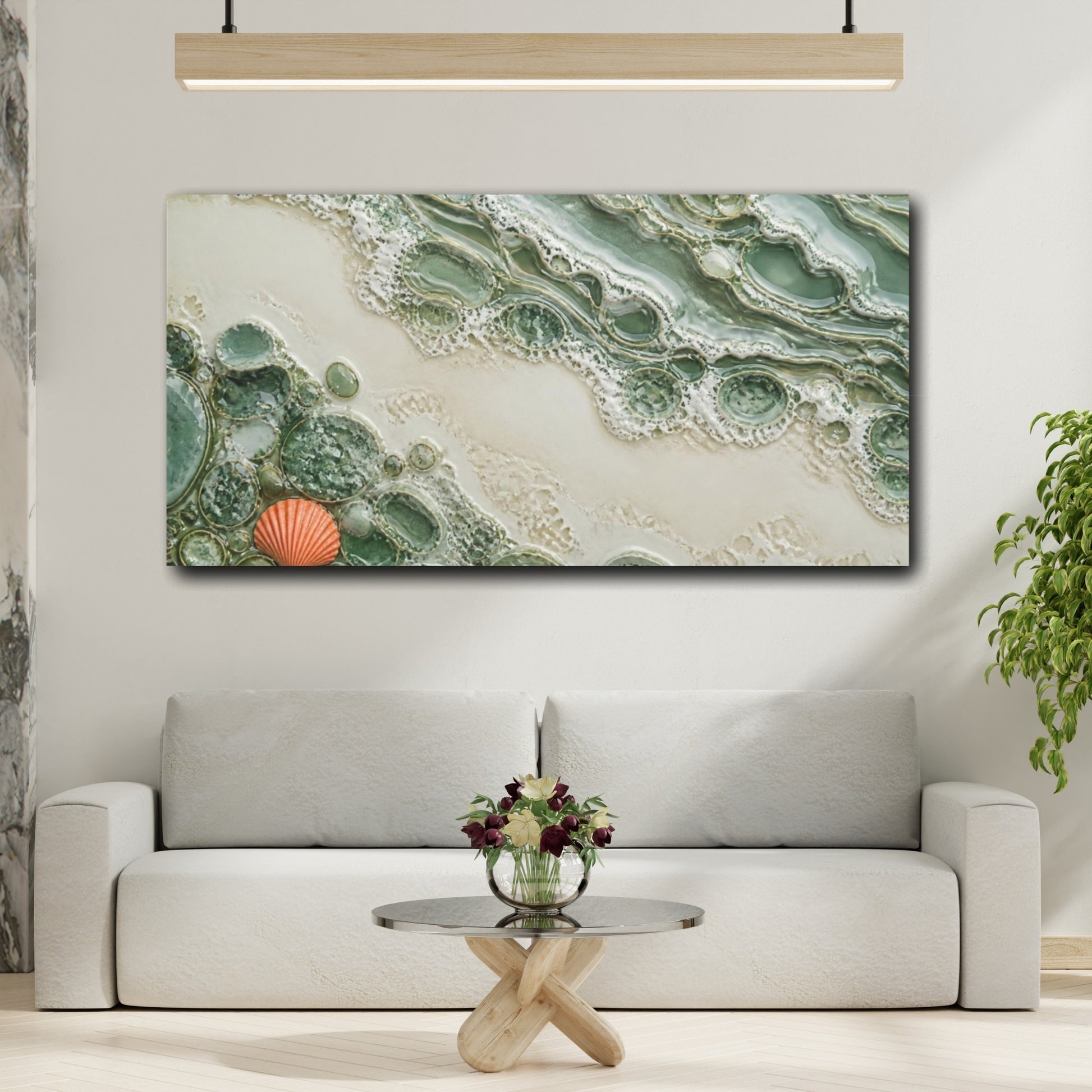 Mockup 2. Modern Tidal Pools shown as canvas print