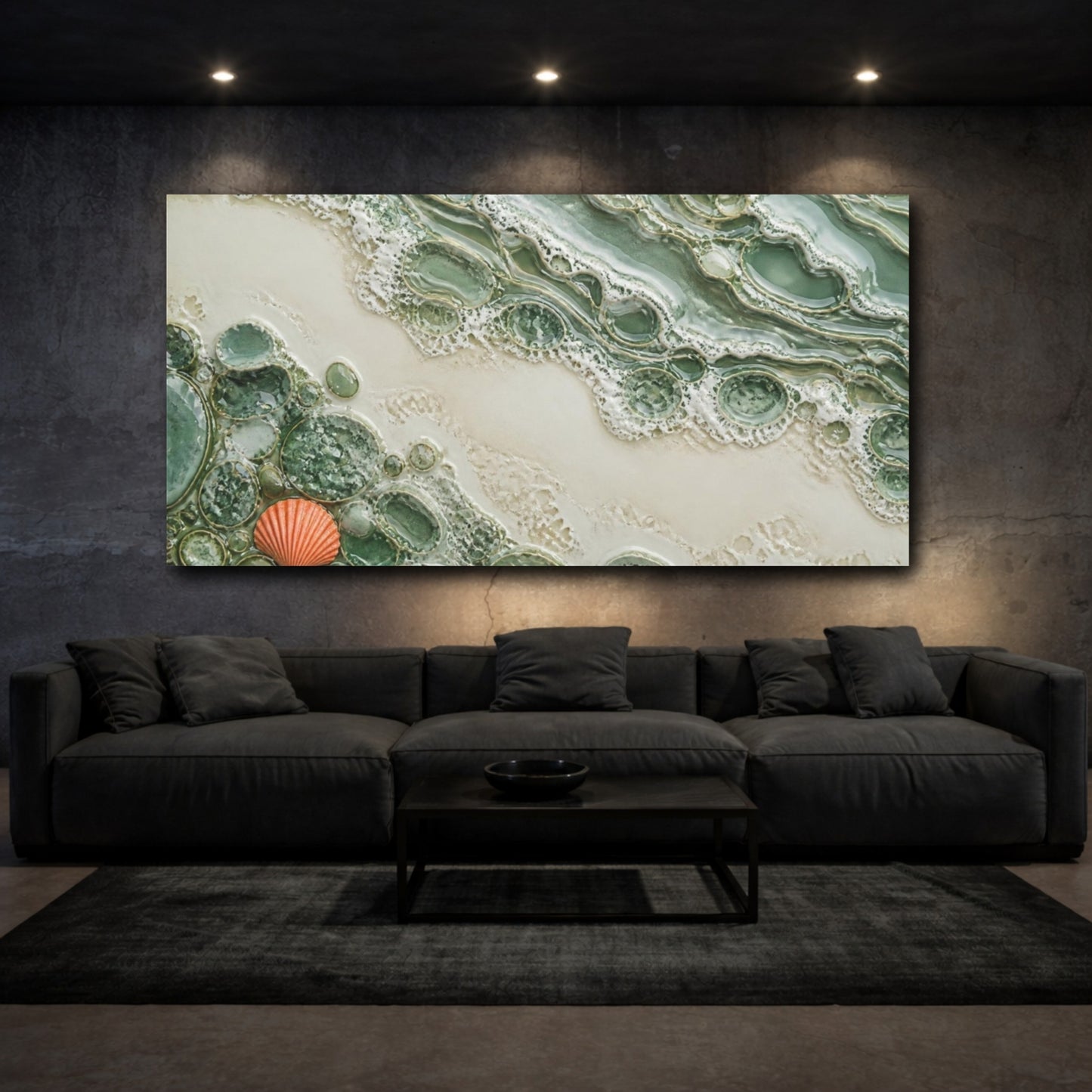 Mockup 3. Modern Tidal Pools shown as canvas print
