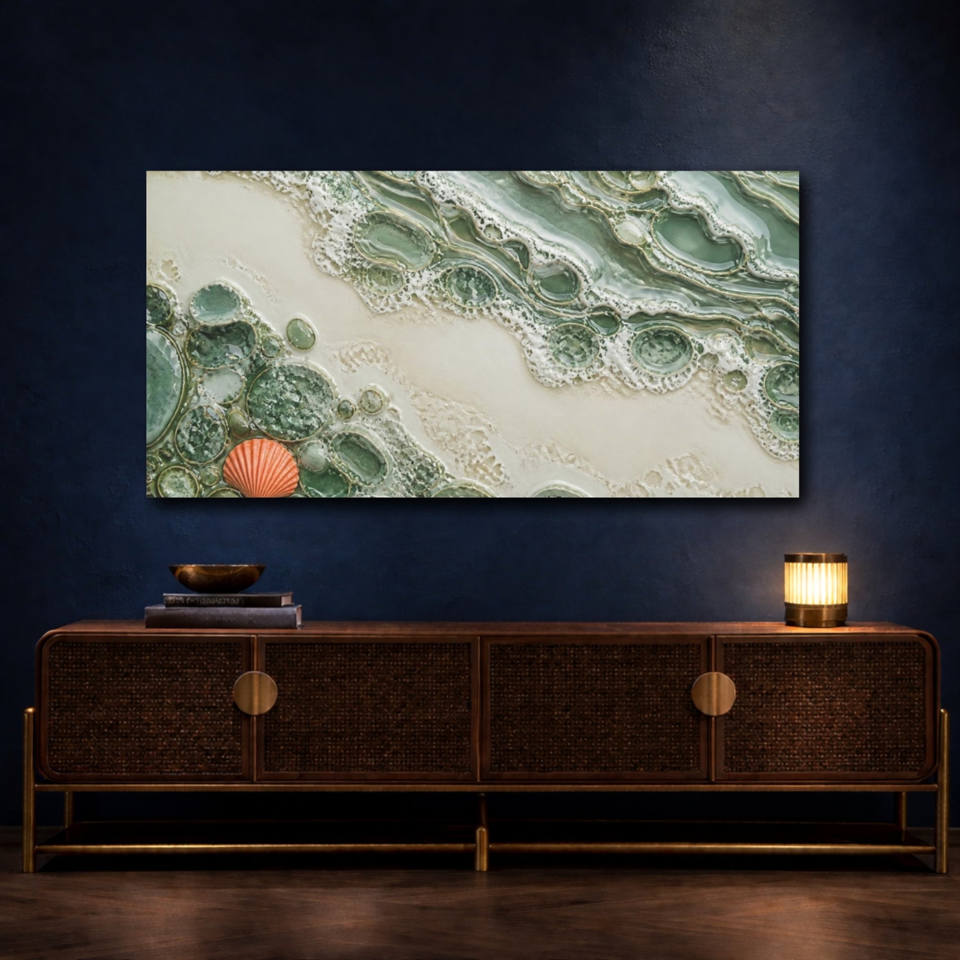 Mockup 4. Modern Tidal Pools shown as canvas print