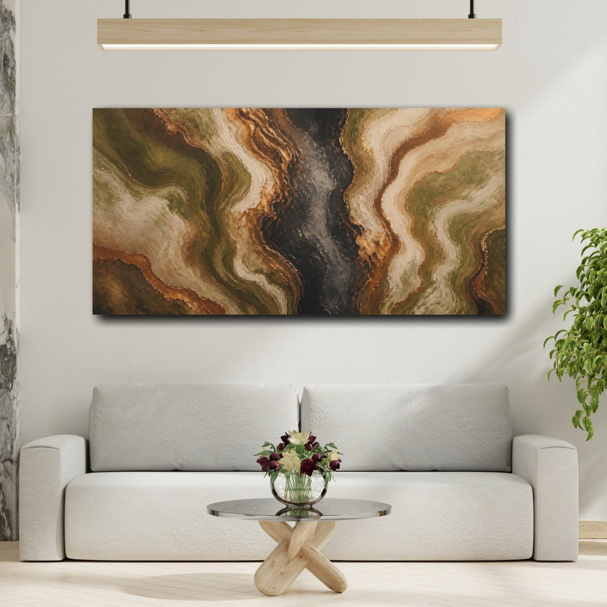 Modern Topographic Basin Canvas Print Wall Art – Living Room Decor, Above Couch - YesArtYes
