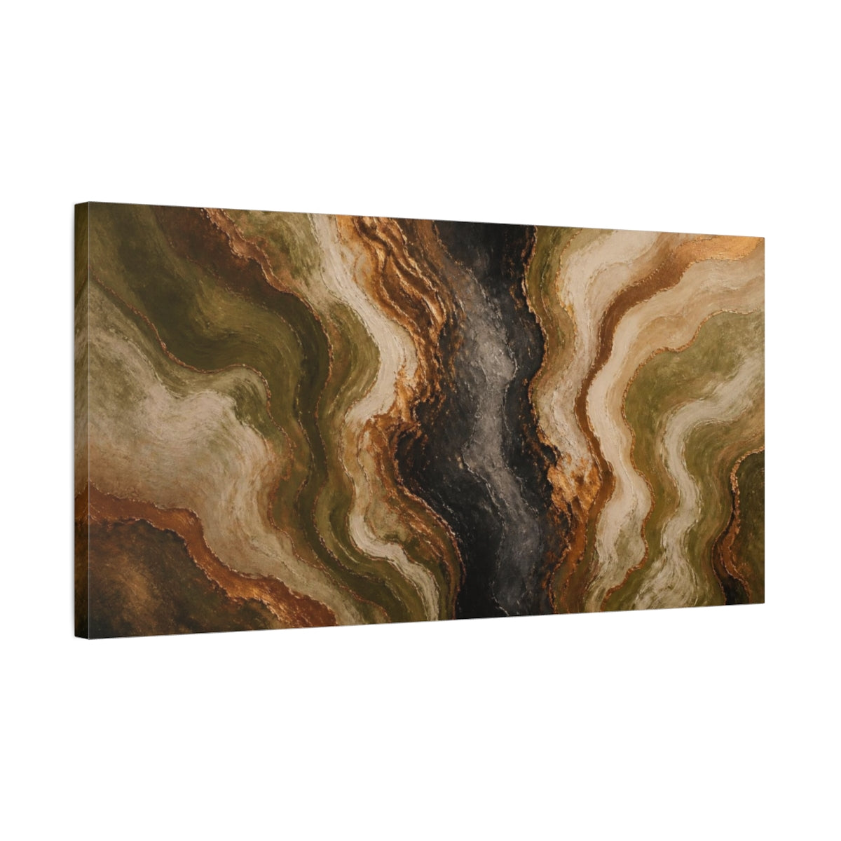 Side Mockup 1. Modern Topographic Basin shown as canvas print
