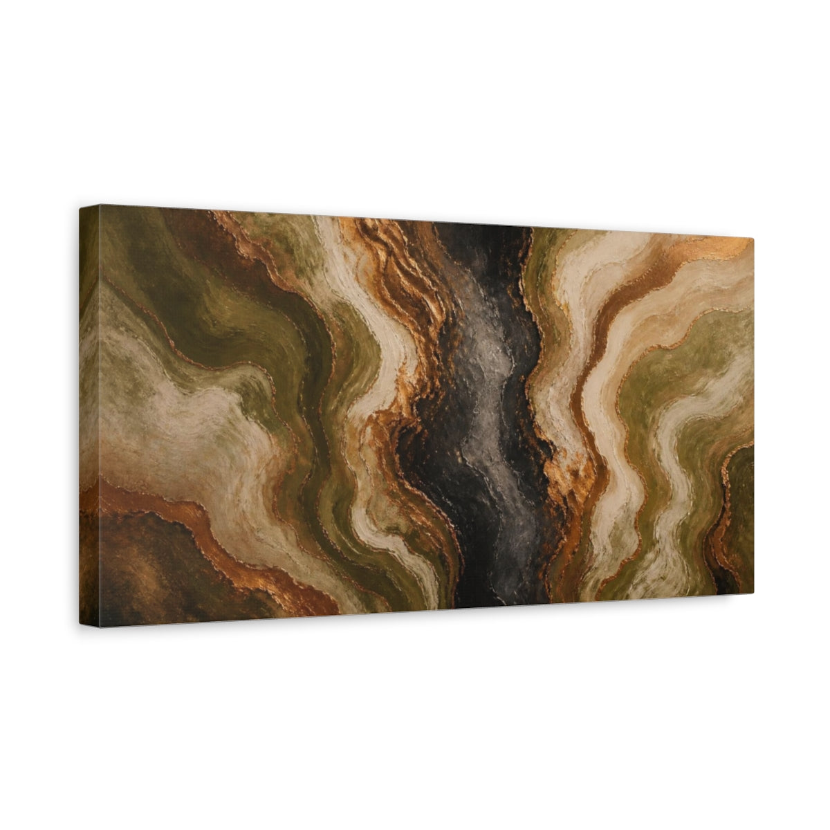 Side Mockup 3. Modern Topographic Basin shown as canvas print