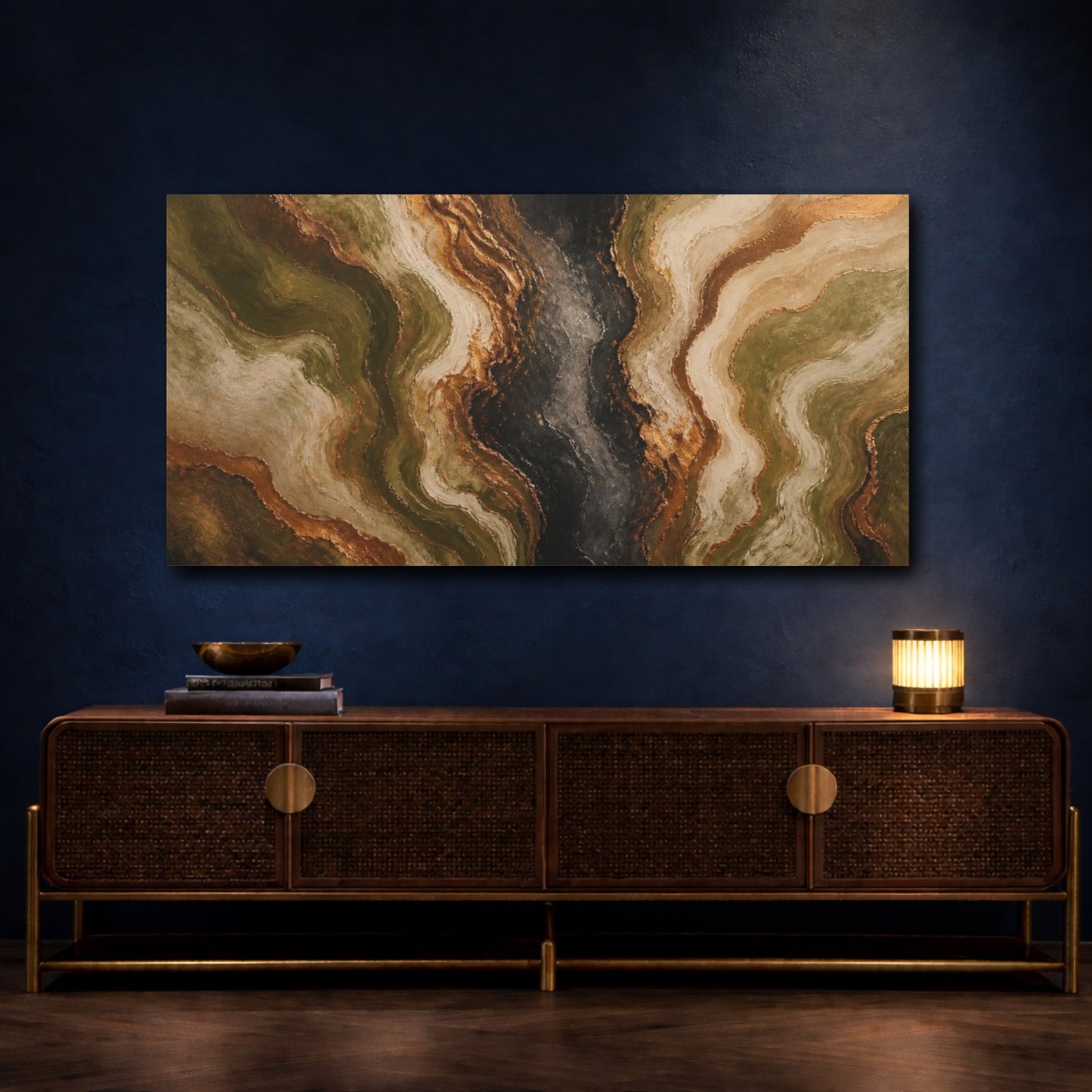 Mockup 4. Modern Topographic Basin shown as canvas print