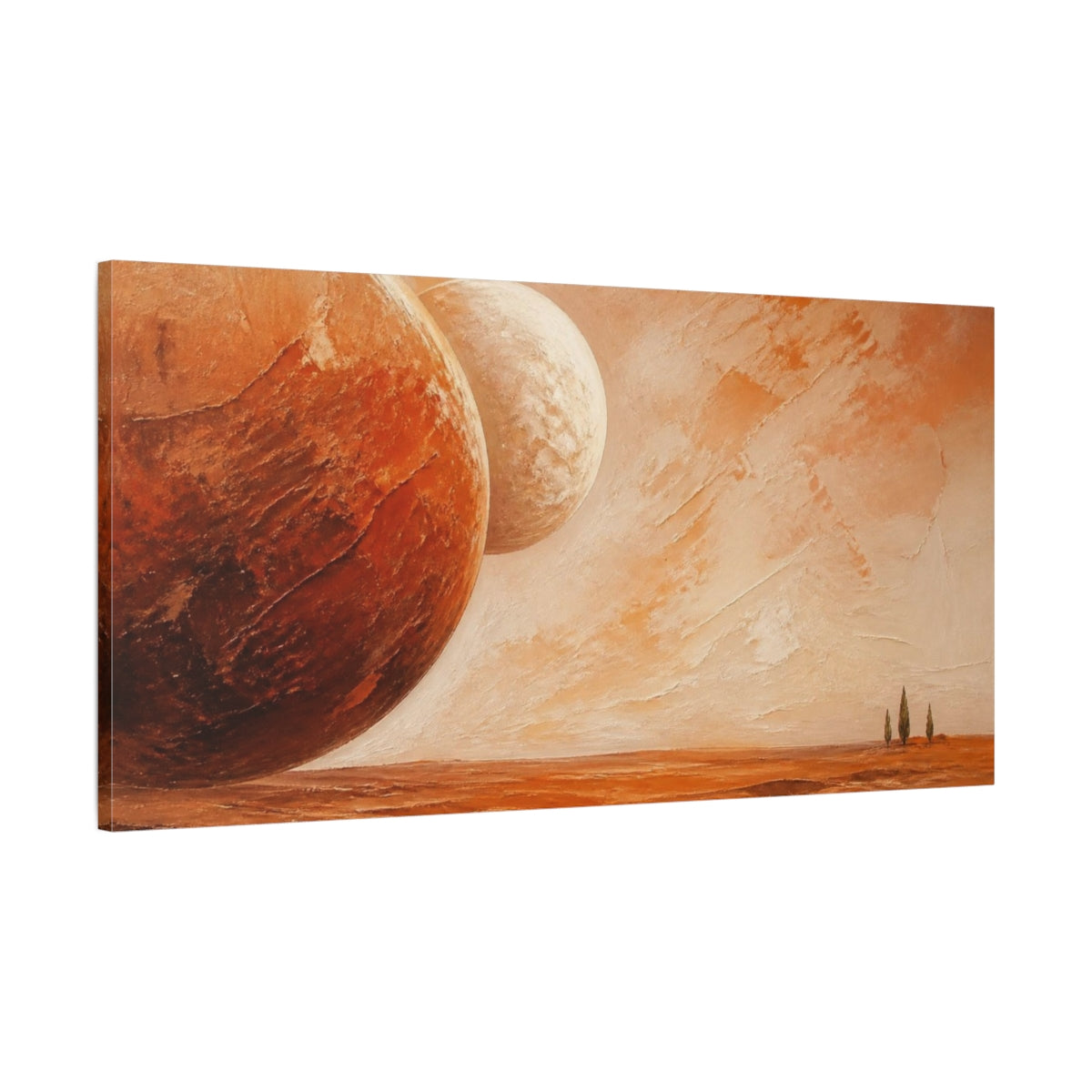 Main Mockup. Modern Twin Moons shown as canvas print