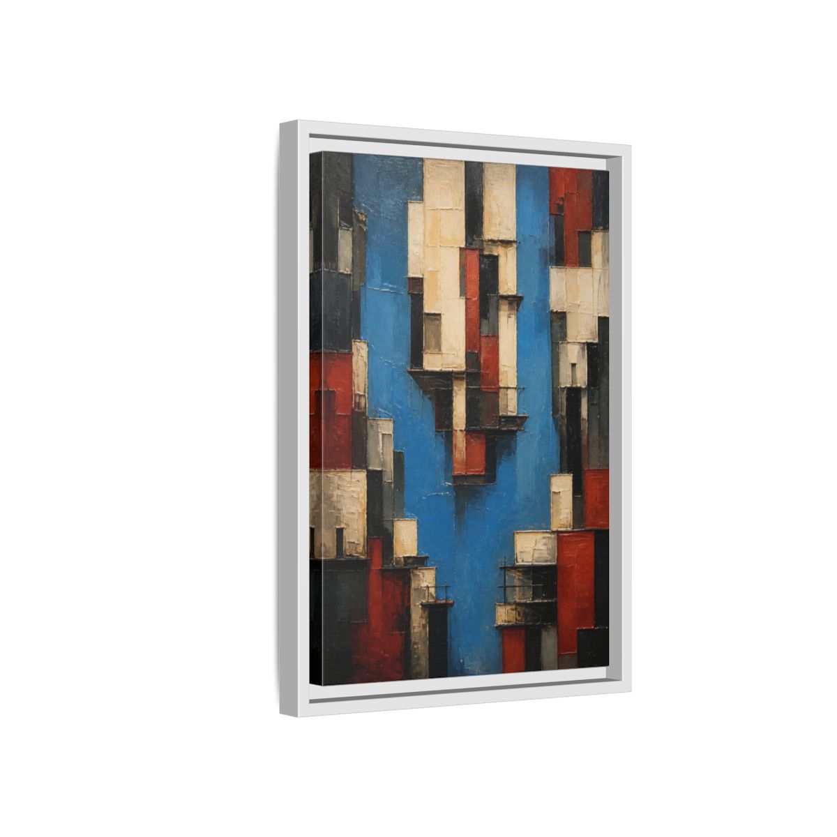 Side Mockup 4. Modern Urban Facades shown as framed canvas print