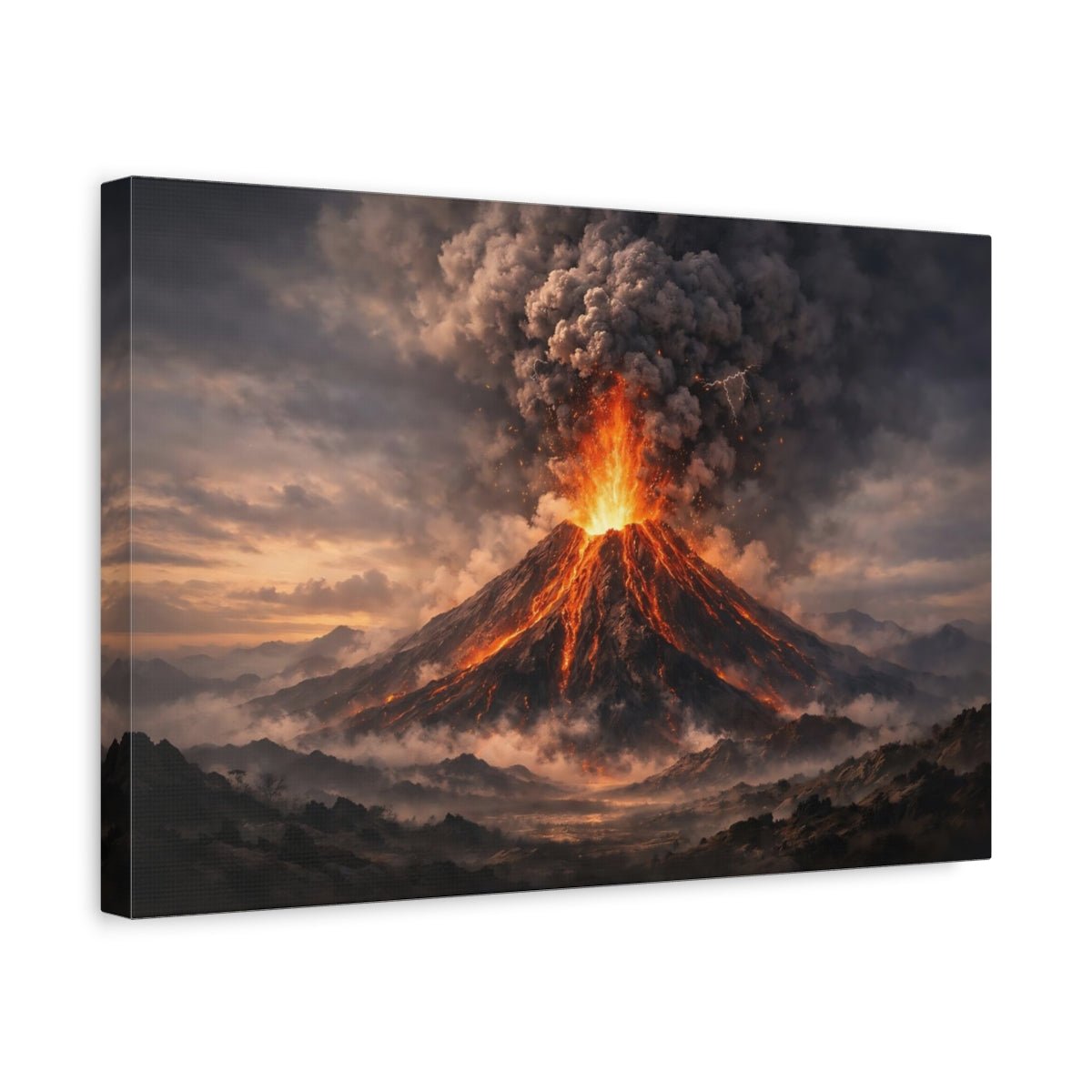 Modern Volcano Eruption Nature - Canvas Wall Art Print - YesArtYes