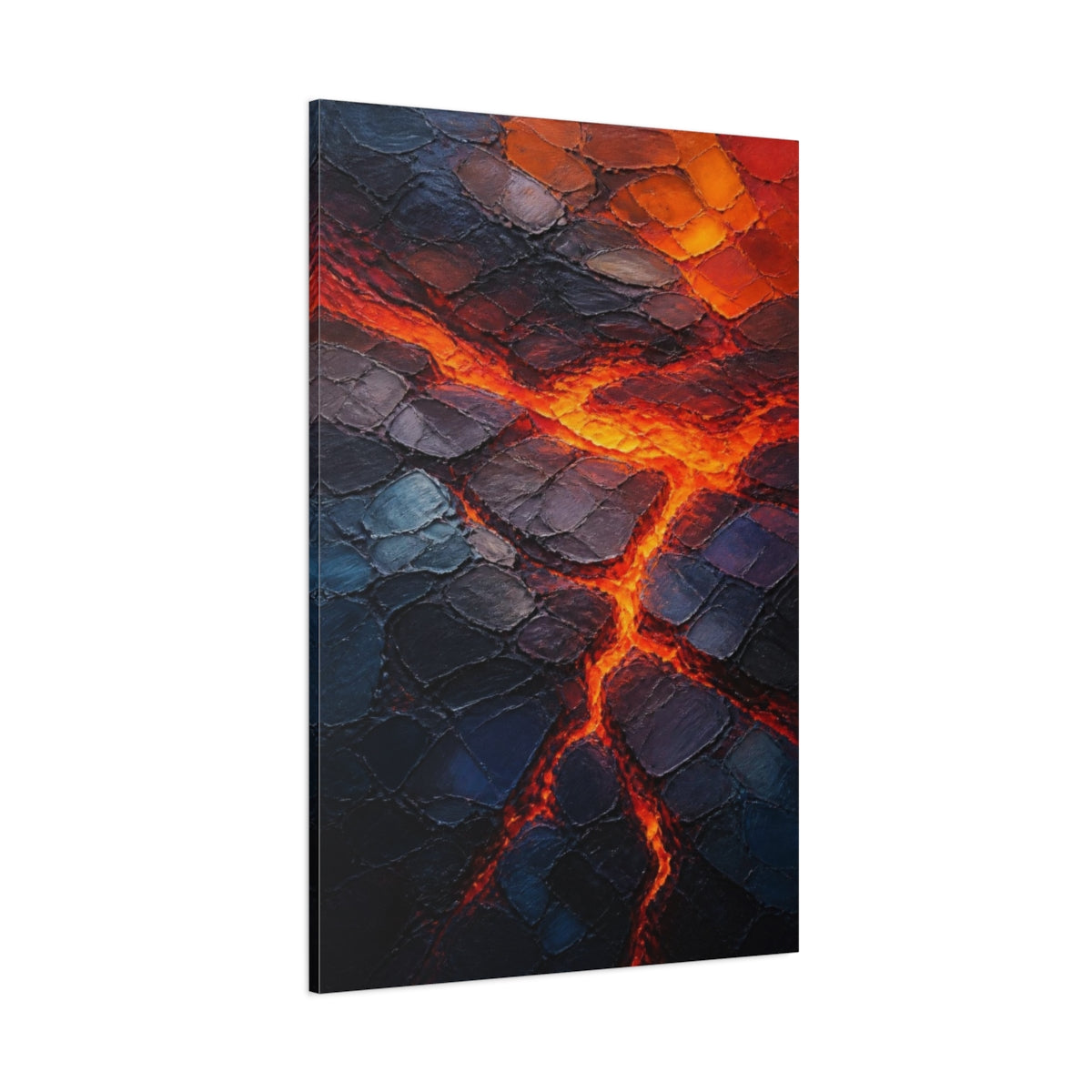 Side Mockup 1. Molten Lava Fissures shown as canvas print