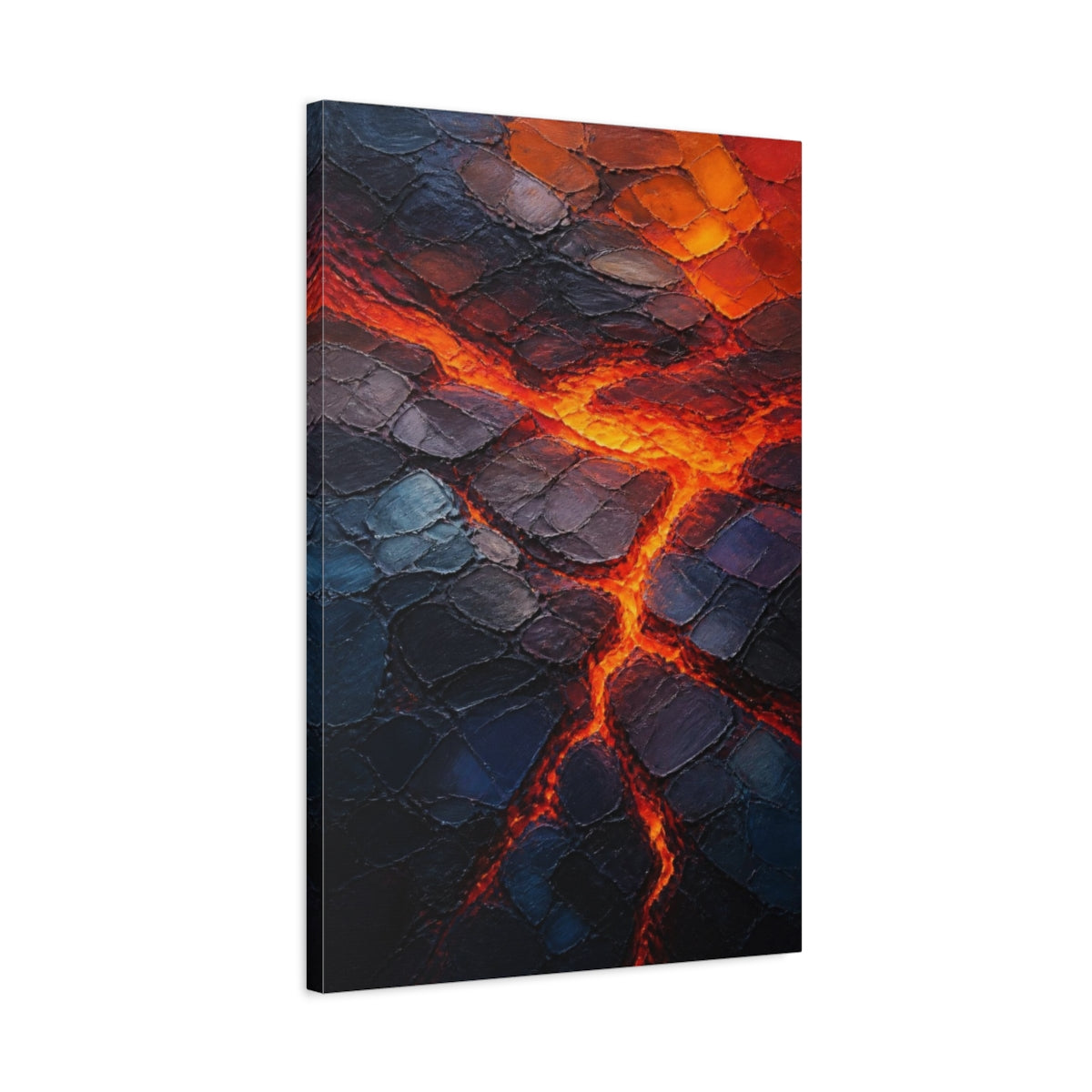 Side Mockup 2. Molten Lava Fissures shown as canvas print