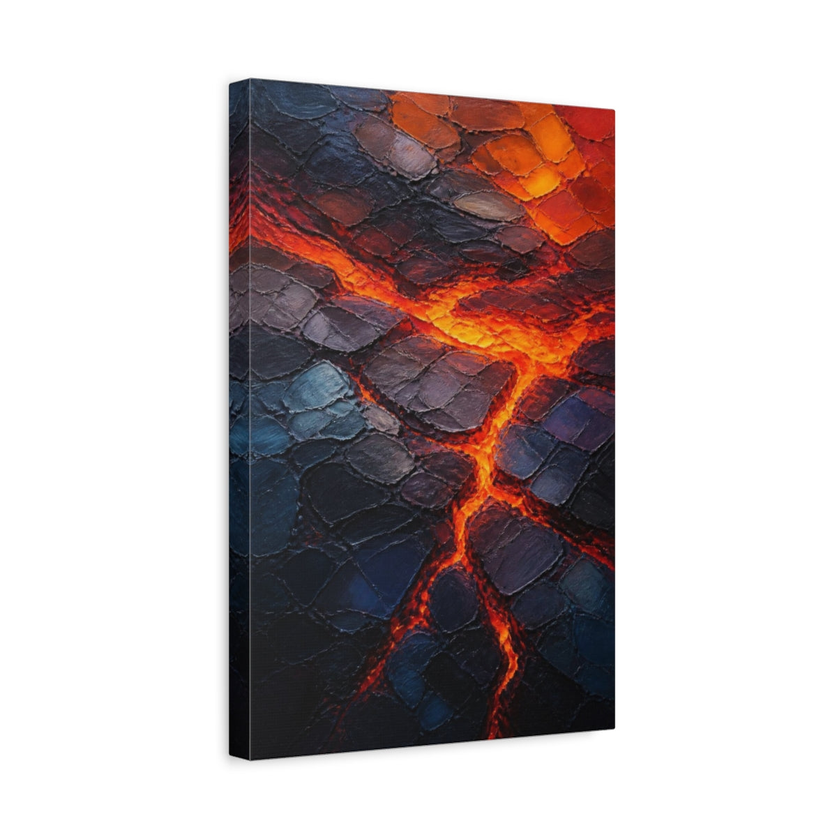 Side Mockup 4. Molten Lava Fissures shown as canvas print