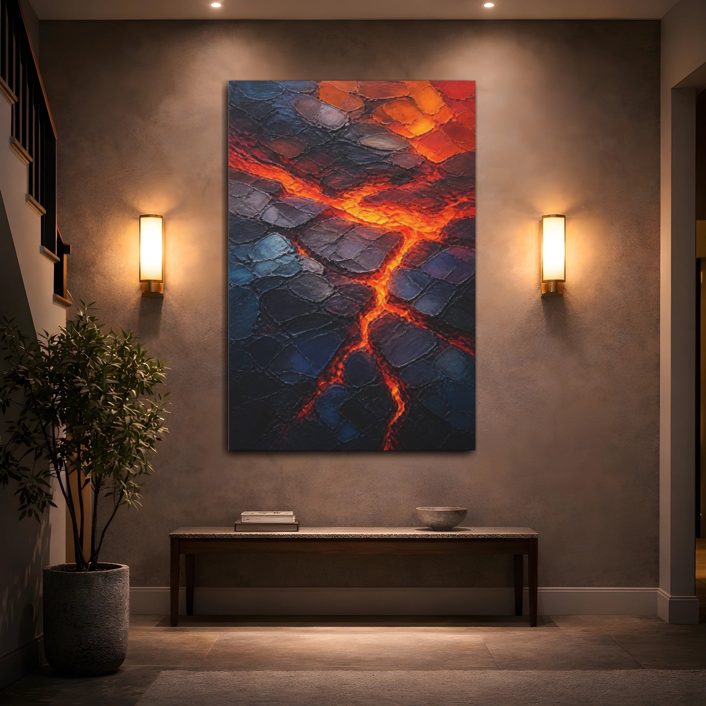 Mockup 2. Molten Lava Fissures shown as canvas print
