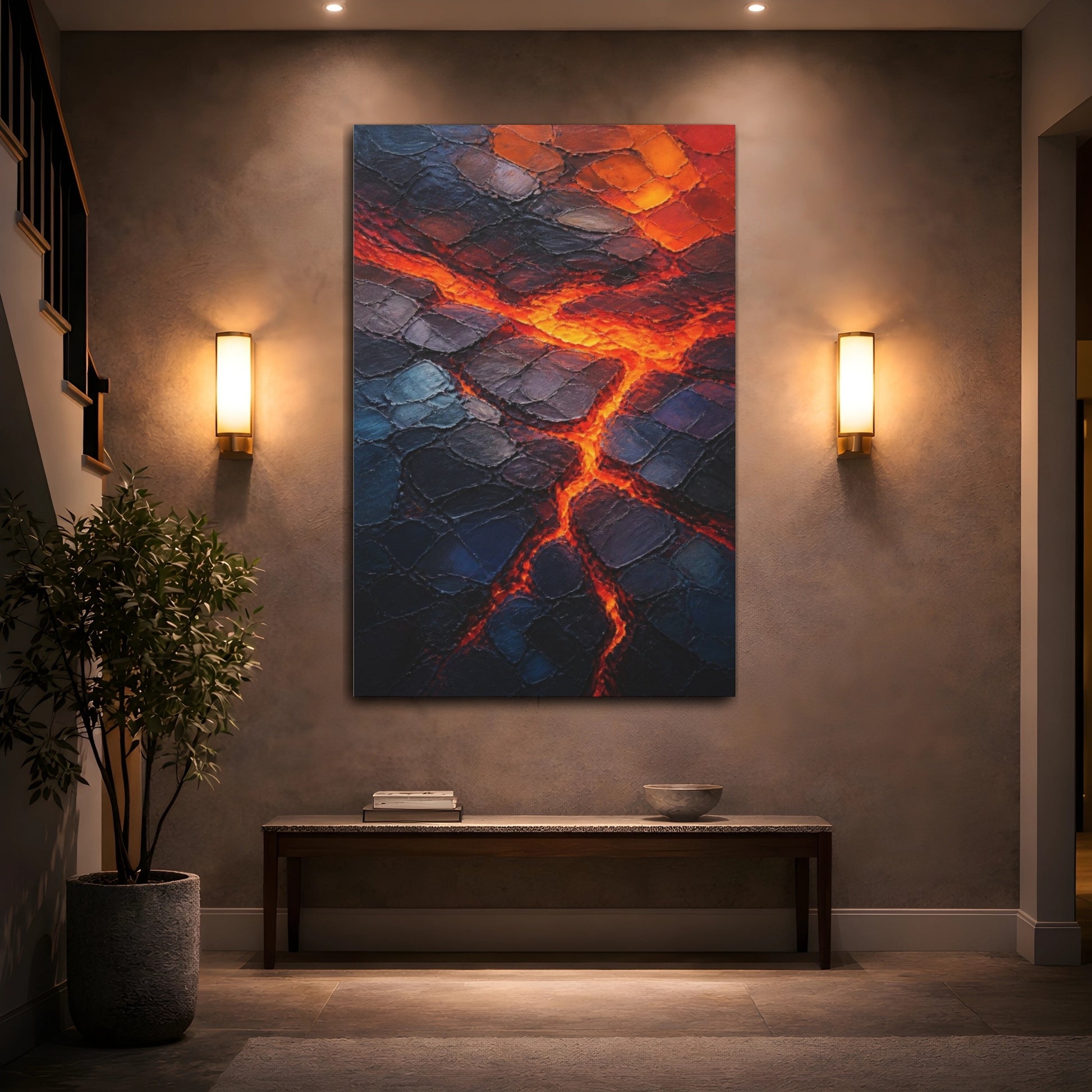 Mockup 2. Molten Lava Fissures shown as canvas print