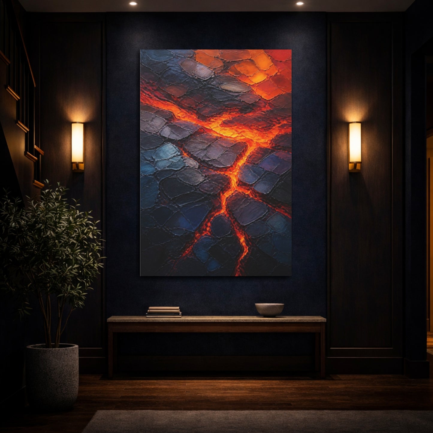 Mockup 4. Molten Lava Fissures shown as canvas print
