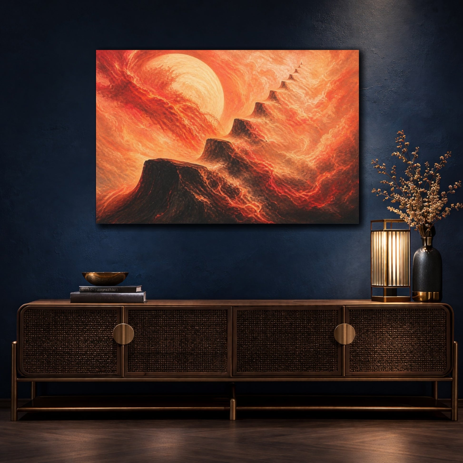 Mockup 4. Molten Lava Peaks shown as canvas print