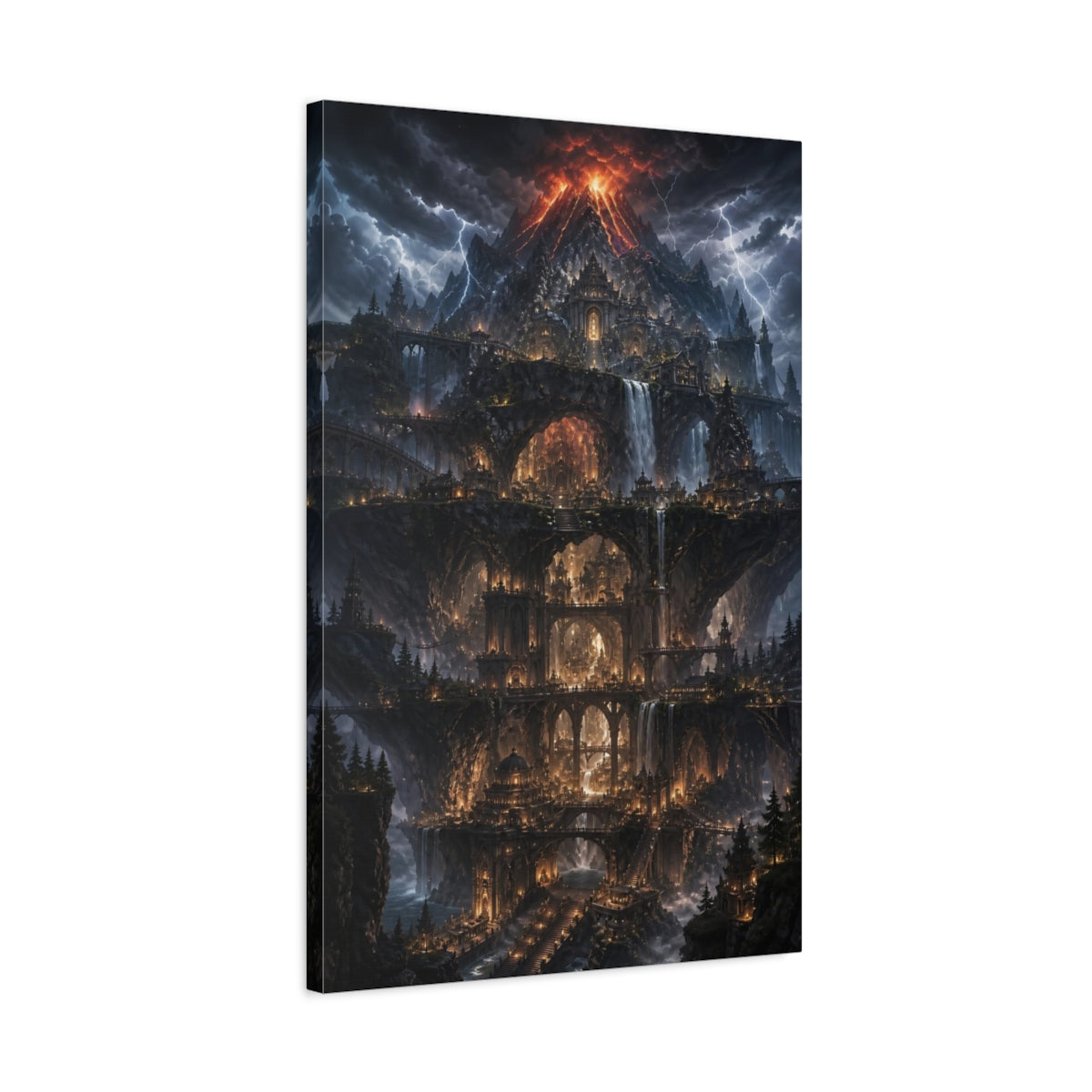 Side Mockup 2. Molten Peak Citadel shown as canvas print